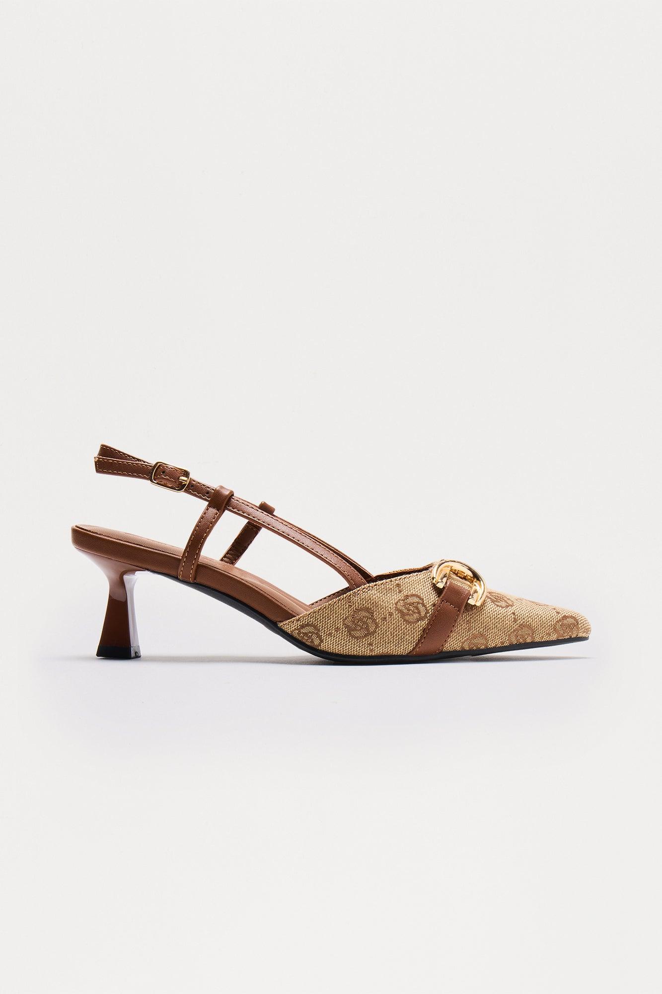 Shona Hardware Slingback Pumps - Brown Female Product Image