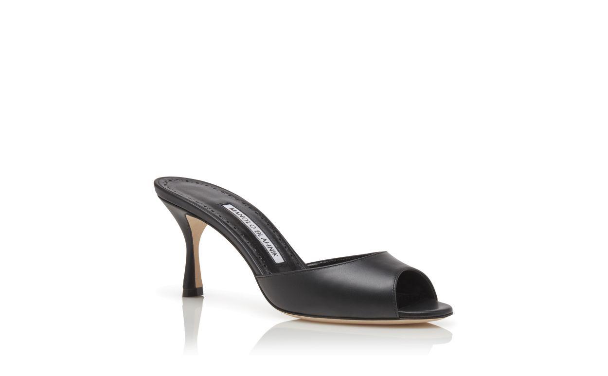 JADA Black Calf Leather Open Toe Mules Product Image