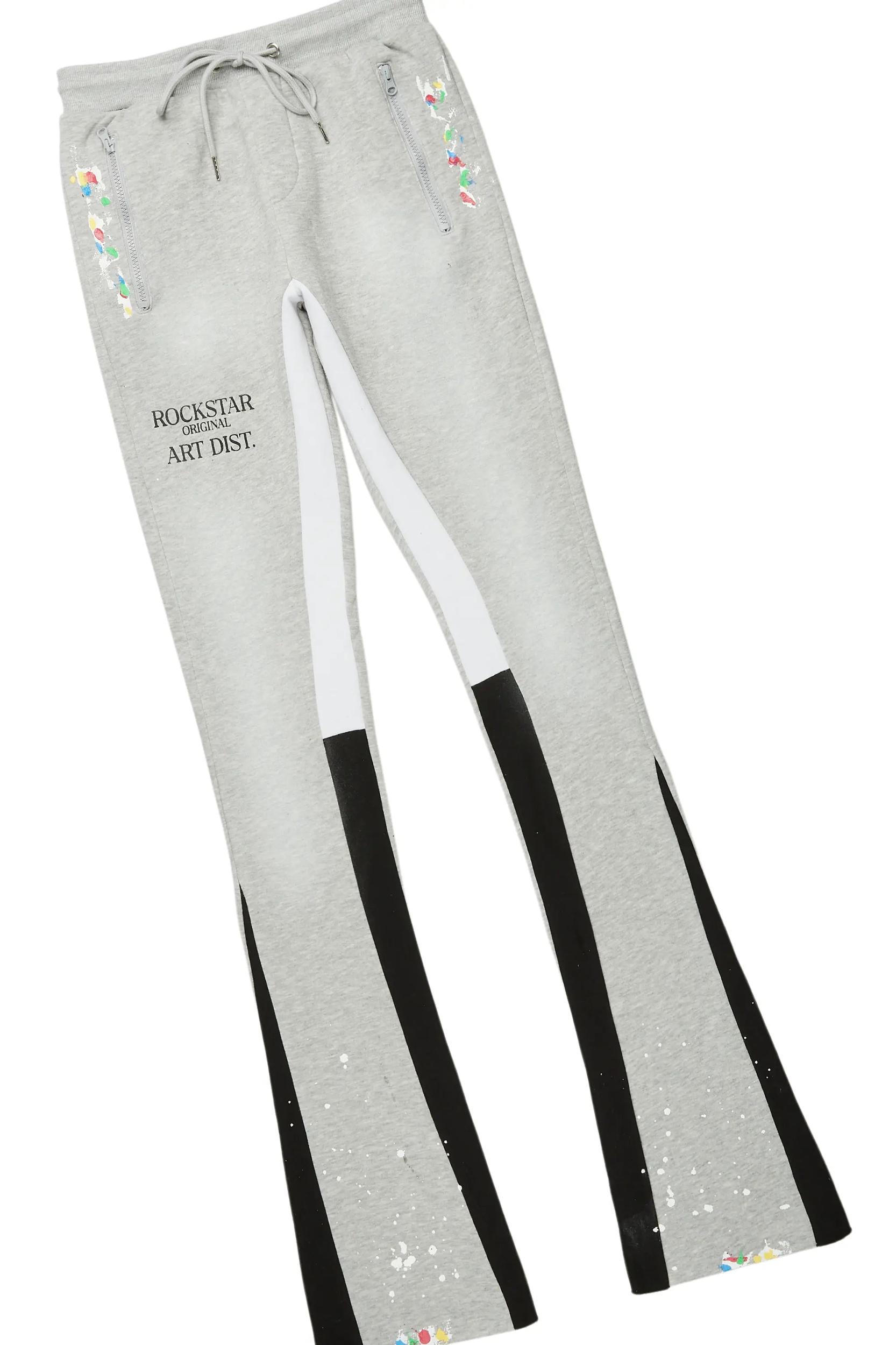 Rockstar Art Dist. Heather Grey Hoodie/Stacked Flare Set Male Product Image