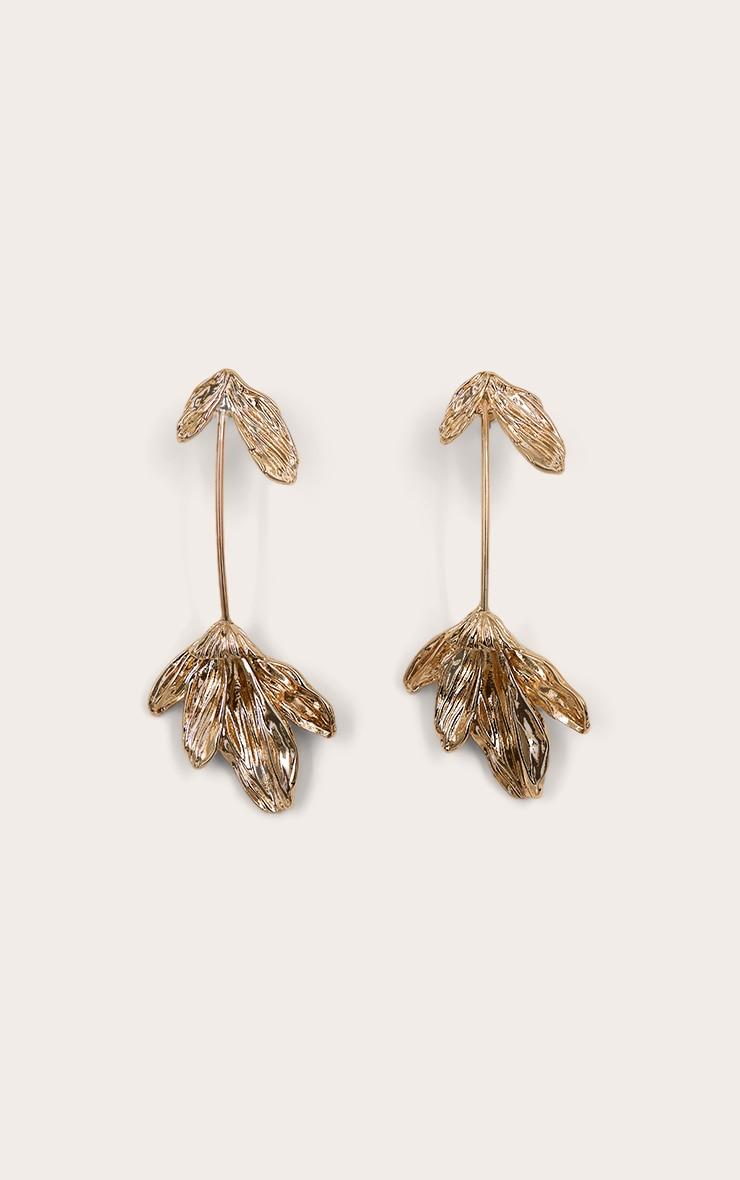 Gold Leaf Structured Draped Earrings Product Image
