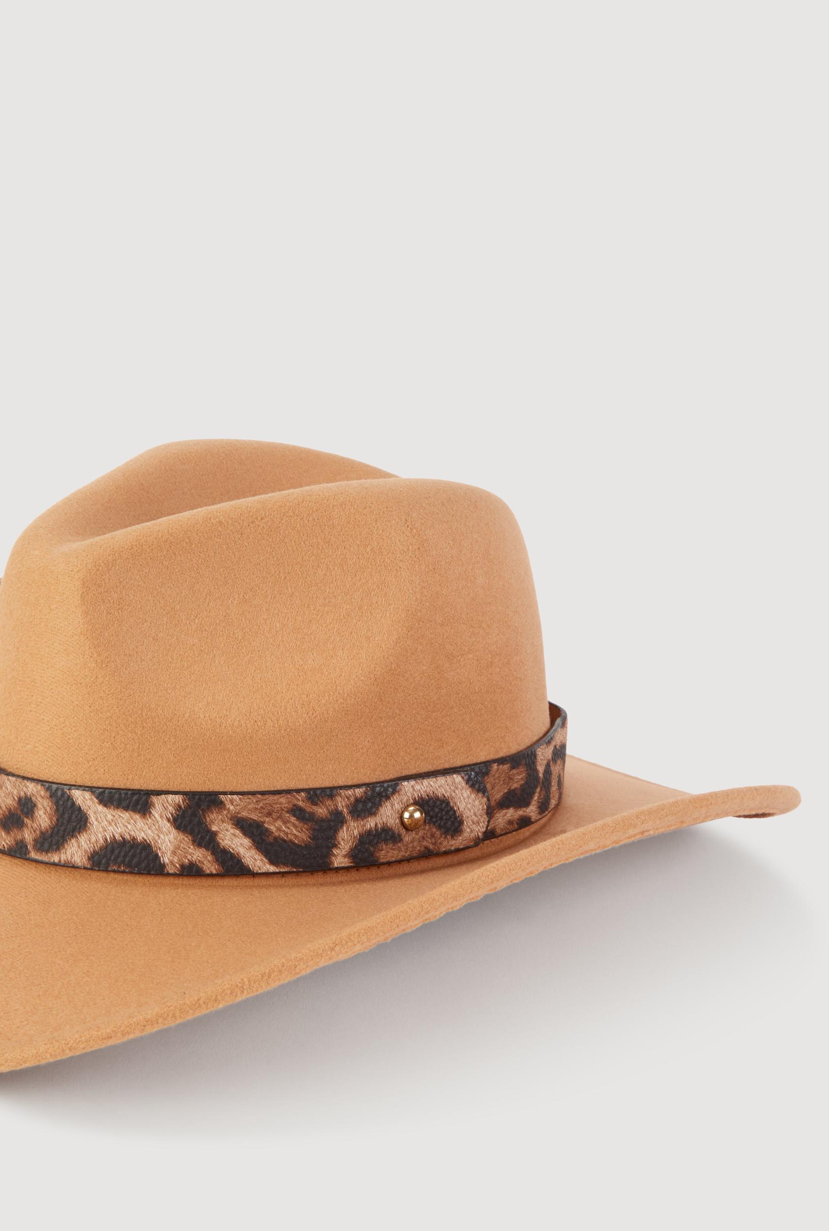 Leopard Print Trim Cowboy Hat Female Product Image