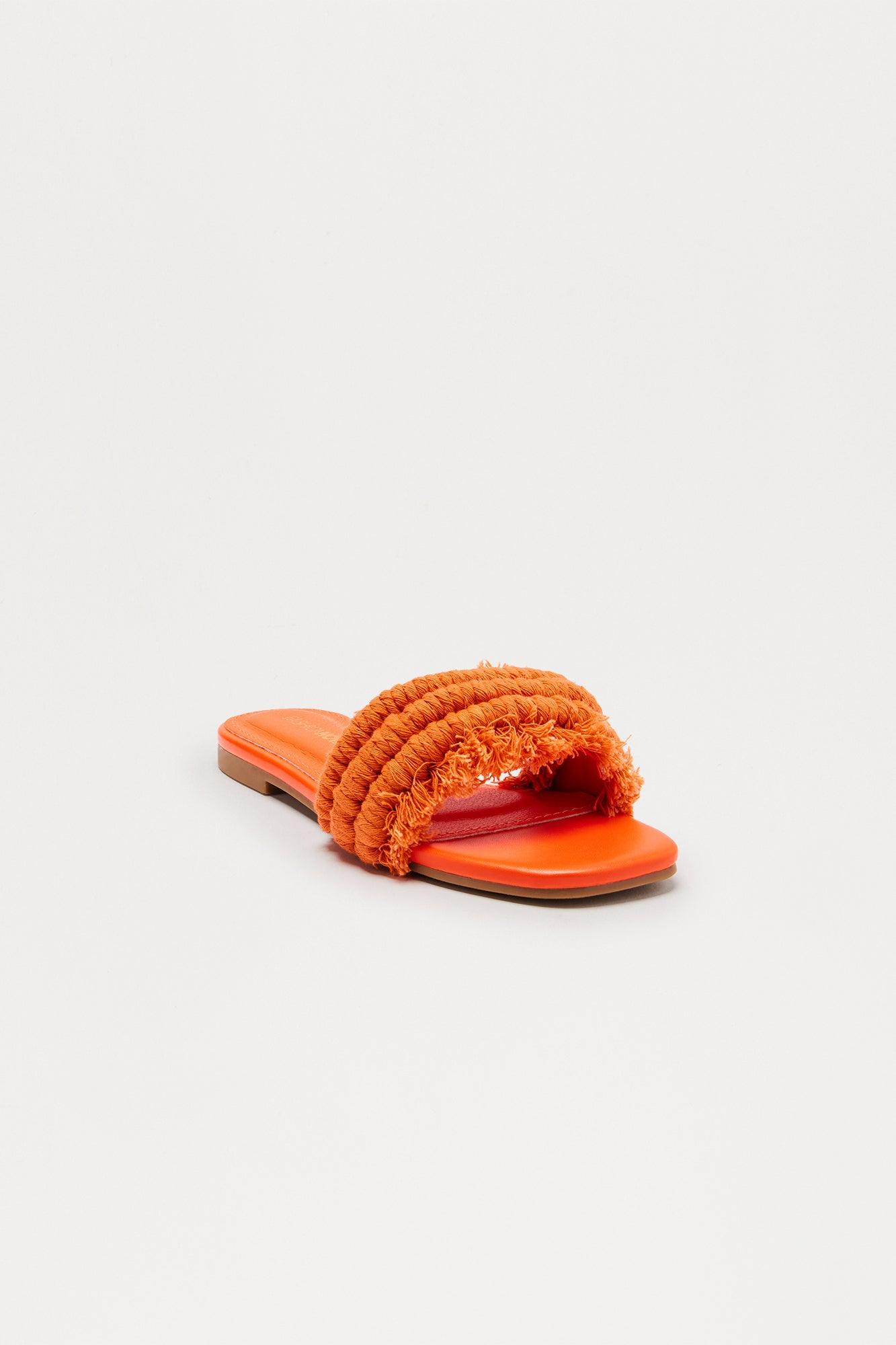 Leo Fringe Slides - Orange Female Product Image