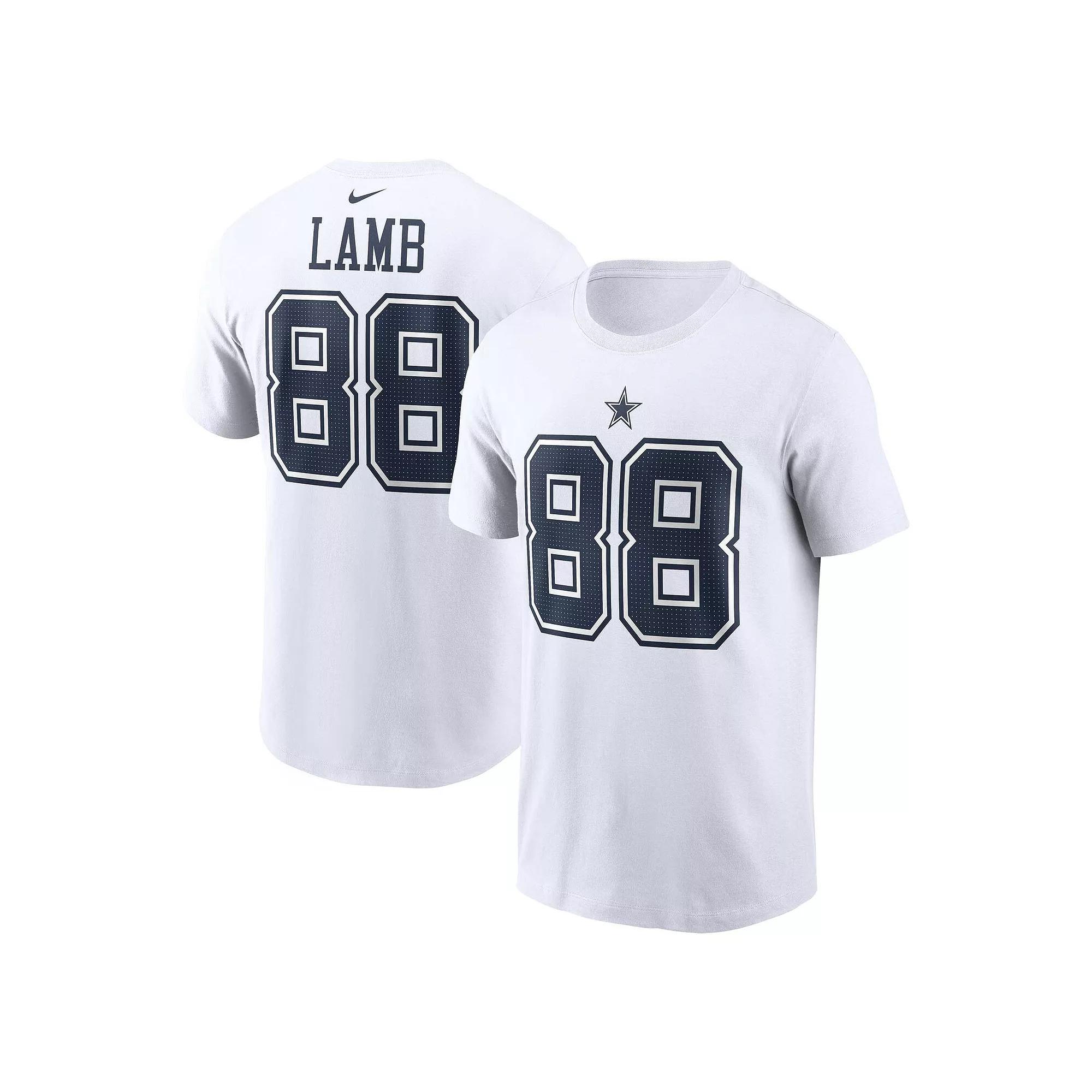 Men's Nike CeeDee Lamb White Dallas Cowboys Player Name & Number T-Shirt,  Product Image