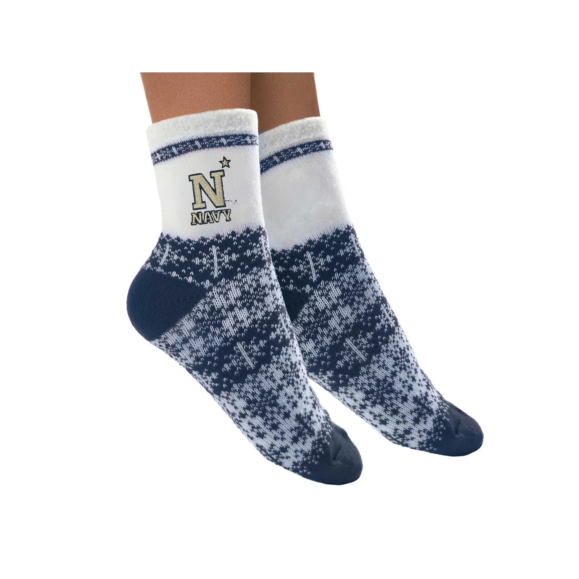 Women's ZooZatz Navy Midshipmen Fuzzy Holiday Crew Socks, Blue Product Image