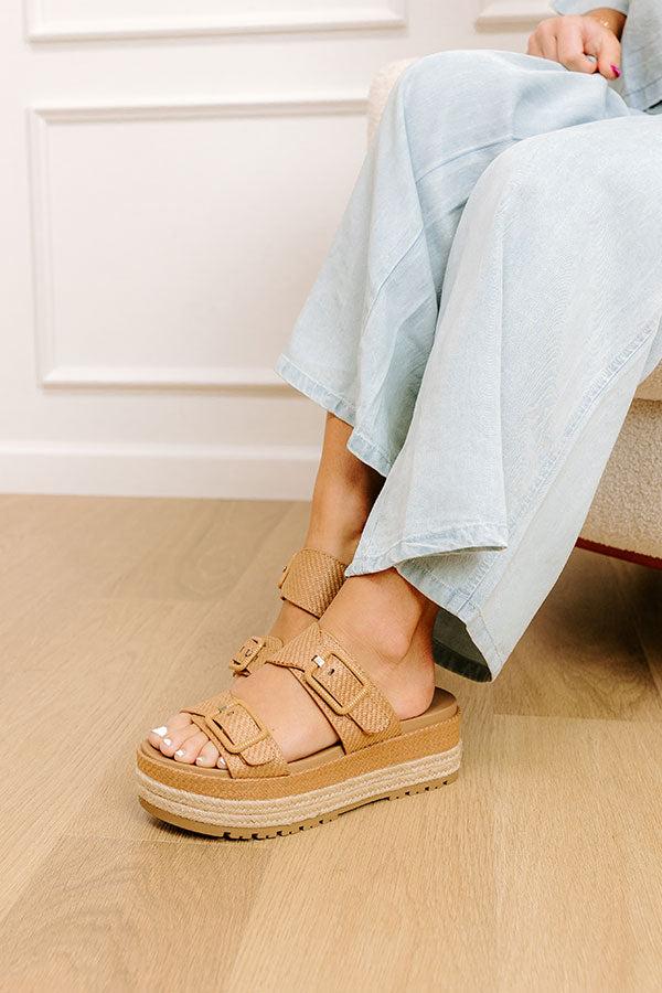 The Ariana Raffia Woven Sandal in Tan Product Image