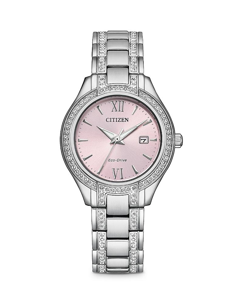 Citizen Womens Crystal-Accent Stainless Steel Bracelet Watch, 30mm Product Image