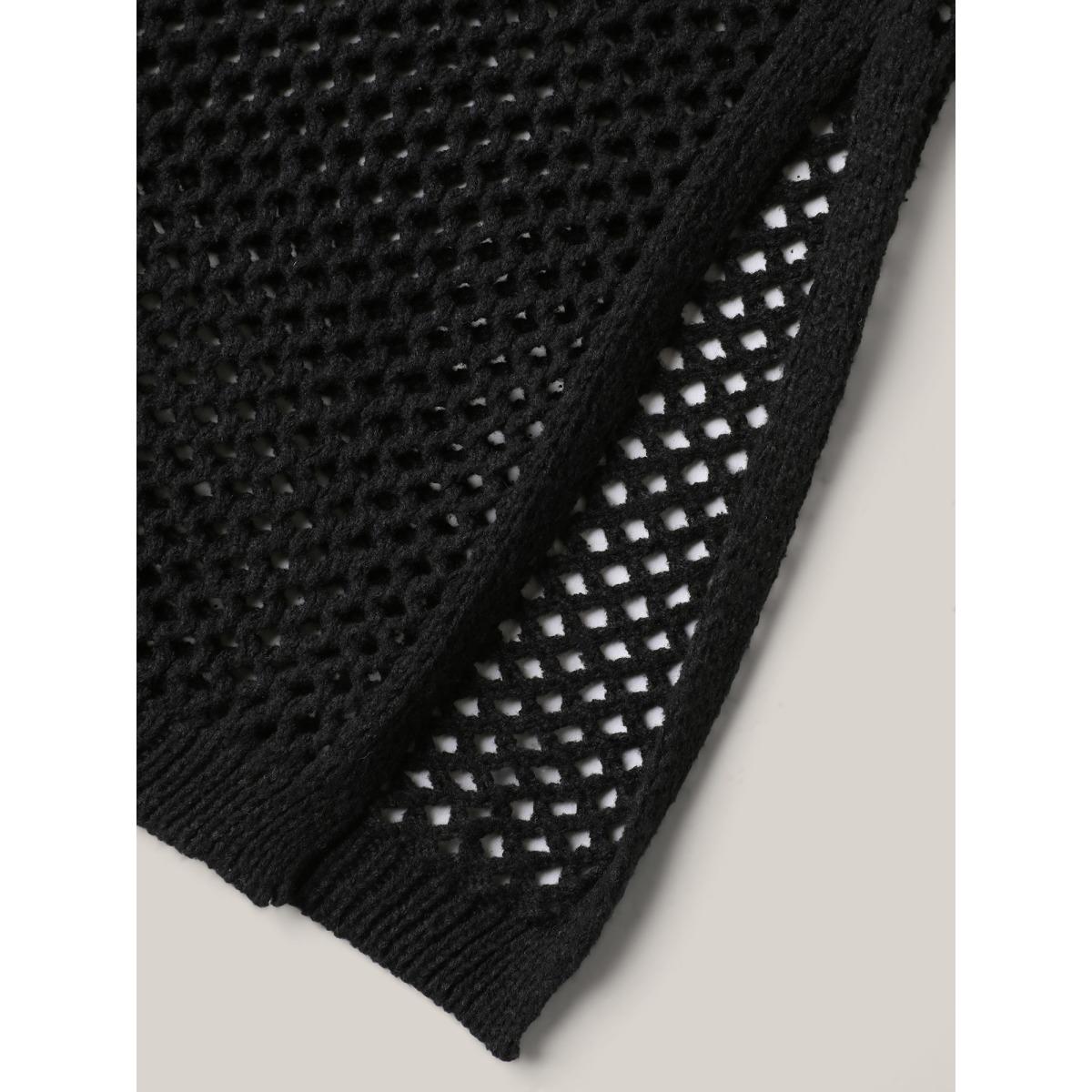 Plus Size Two-Piece Cut-Out Swim Cover-Up Women's Swimwear Black Beach Loose Tie knot Curve Swim Cover Ups BloomChic 12/L Product Image