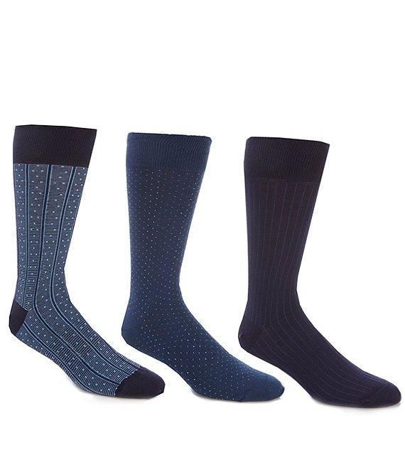 Gold Label Roundtree & Yorke Printed Crew Dress Socks 3-Pack Product Image