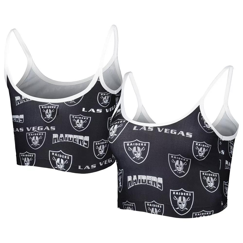 Women's Concepts Sport  Black Las Vegas Raiders Breakthrough Allover Knit Lounge Bralette, Size: Small, Lvr Black Product Image