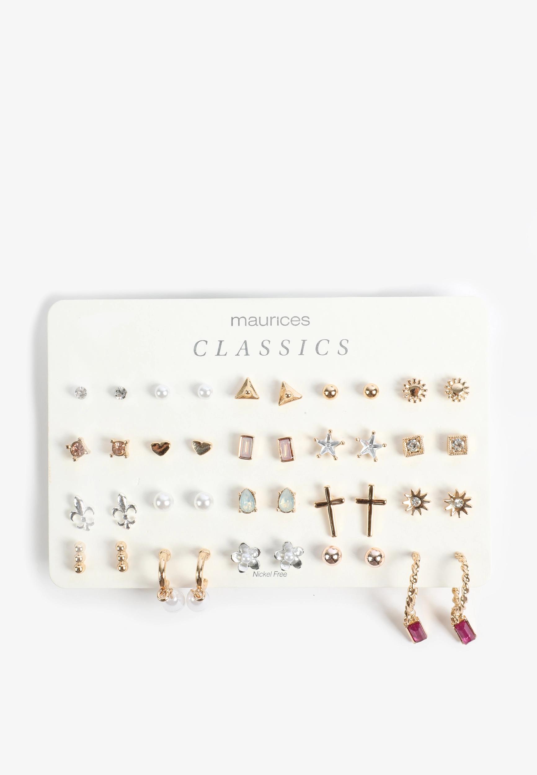 20 Pack Mixed Metals Earring Set Product Image