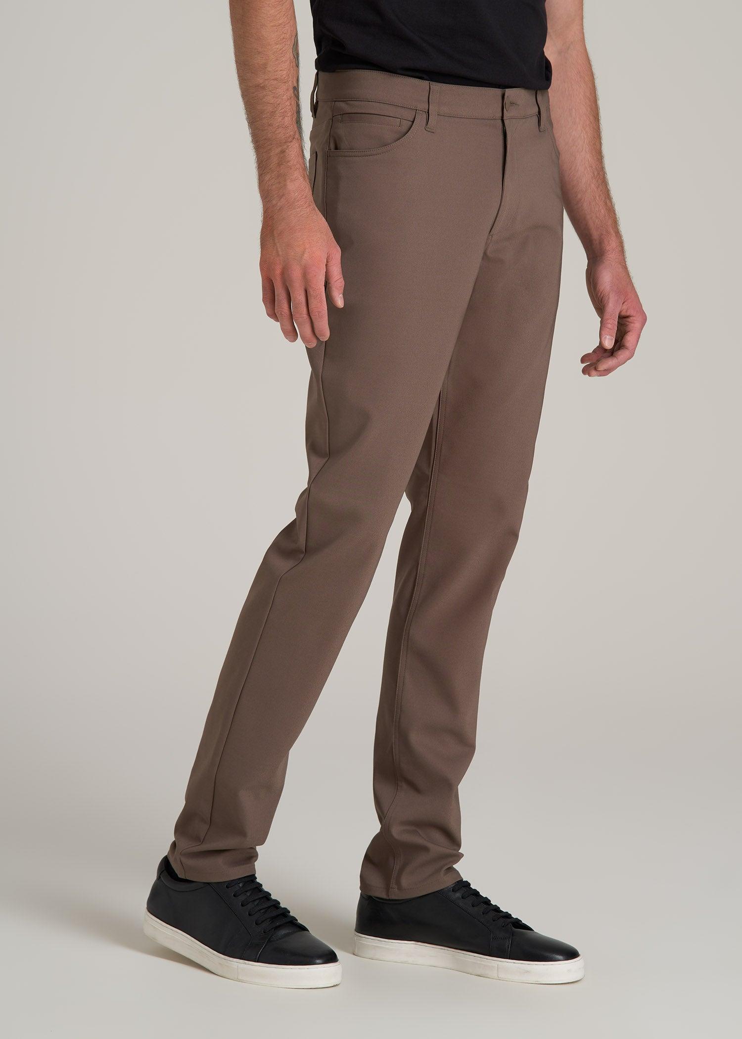 365 Stretch 5-Pocket TAPERED Pants for Tall Men in Washed Brown Product Image