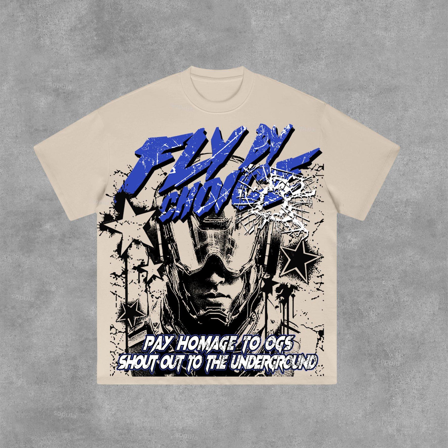 Fly By Choice Graphic Print Cotton T-Shirt Product Image