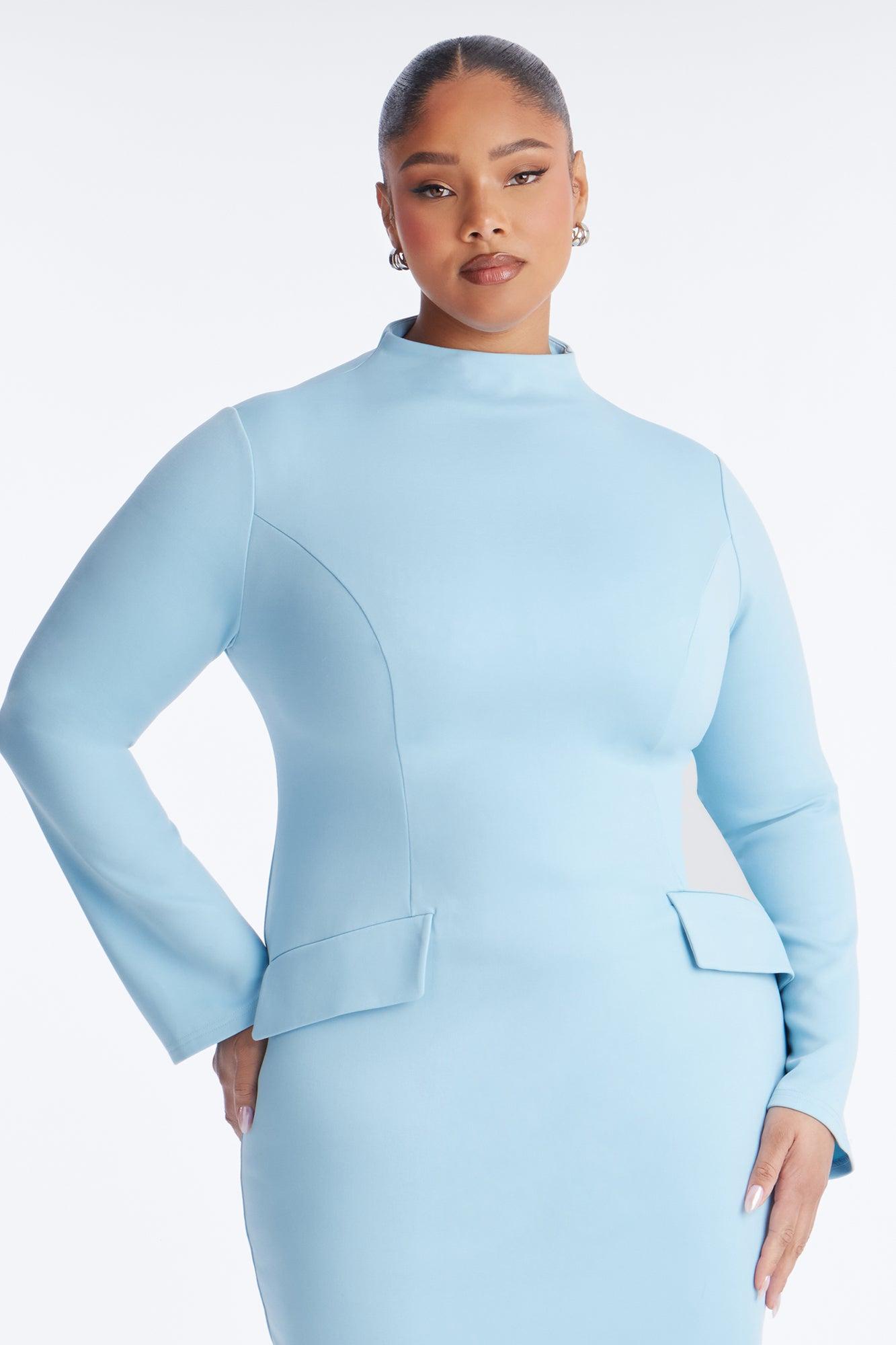 Above Average Ponte Midi Dress - Blue Female Product Image