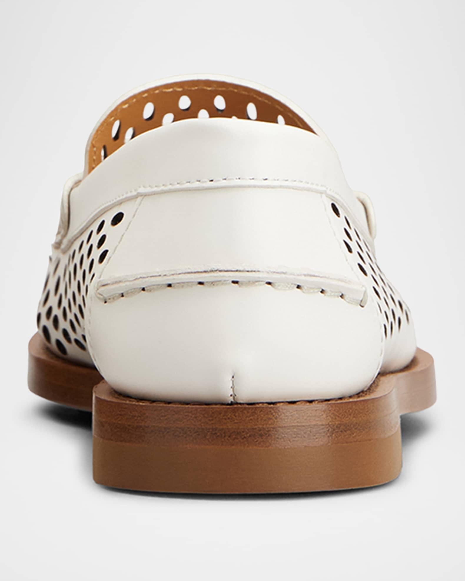 Perforated Leather Driver Penny Loafers Product Image