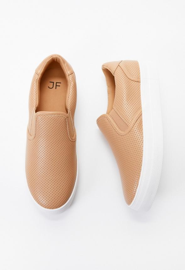 JustFab Margaux Platform Loafer Pump Womens Black/ White Size 8.5 Product Image