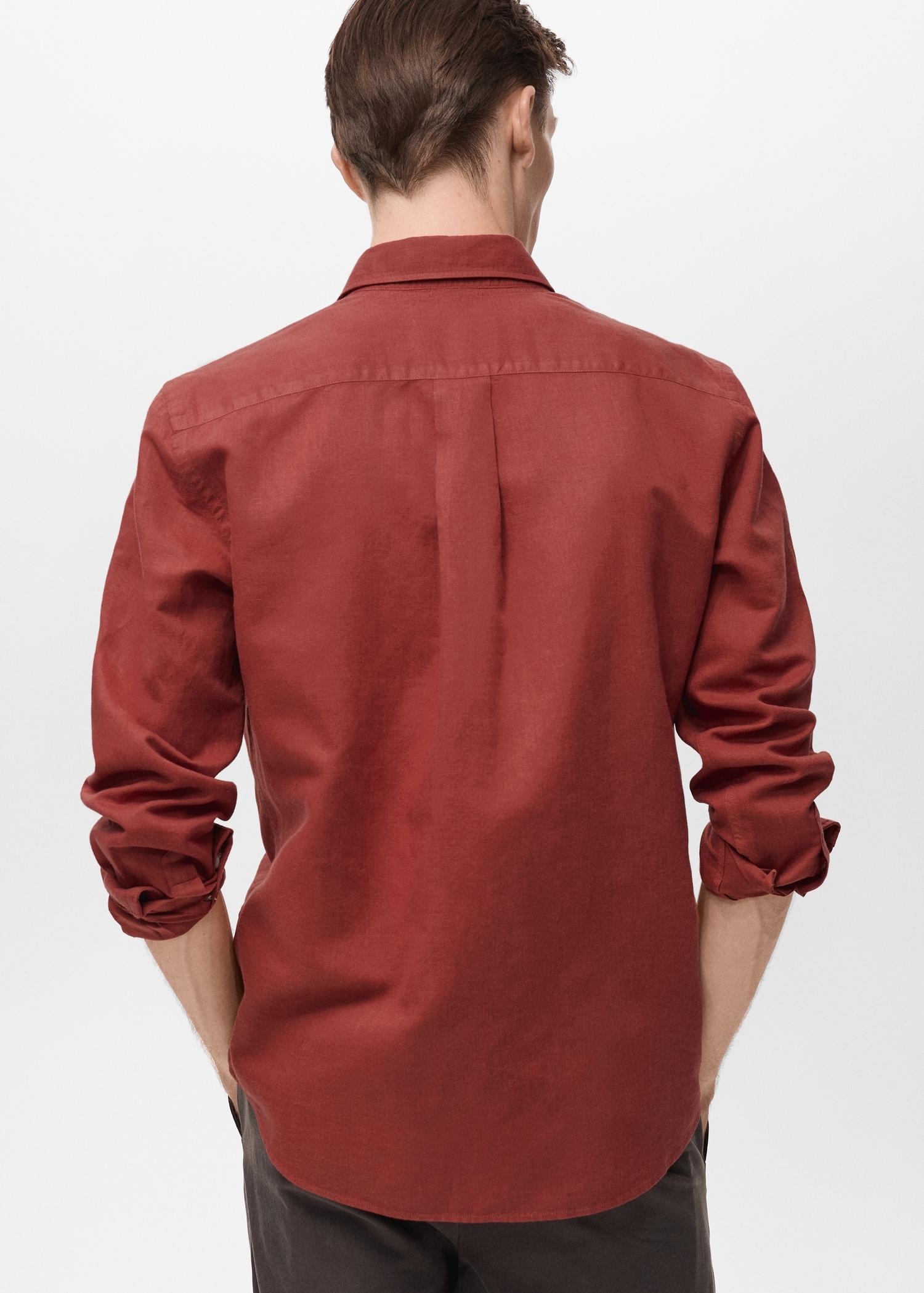 Linen-blend shirt - Men | MANGO USA Product Image