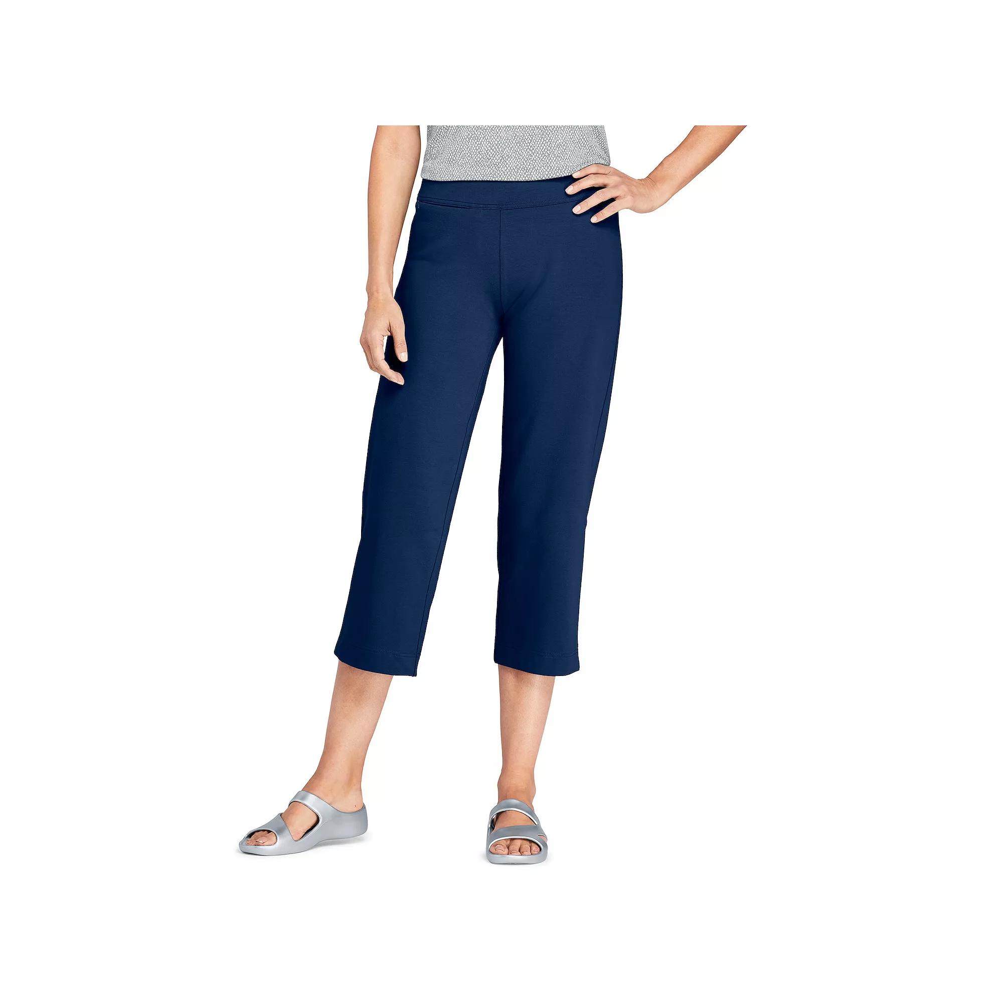 Women's Lands' End Starfish Straight-Leg Pull-On Crop Pants, Size: XL Tall, Deep  Blue Product Image