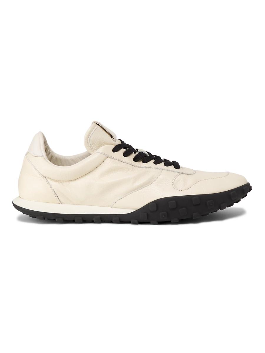 Mens Leather & Suede Low-Top Sneakers Product Image