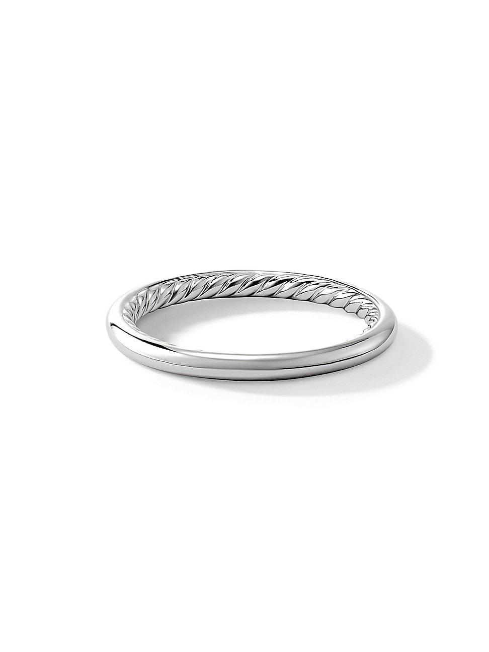Womens DY Eden Band Ring in Platinum, 2MM Product Image