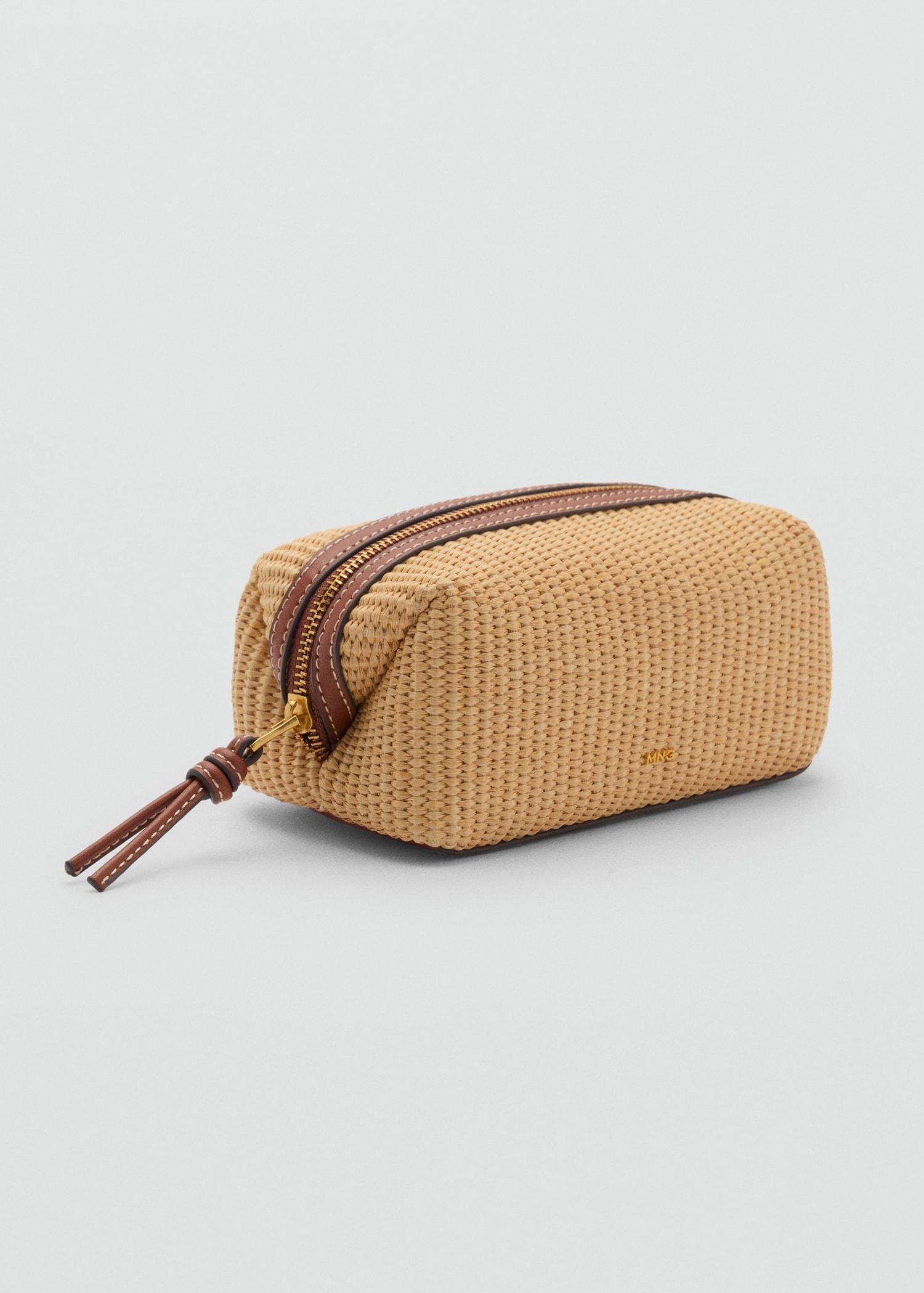 Raffia effect toiletry bag - Women | MANGO USA Product Image