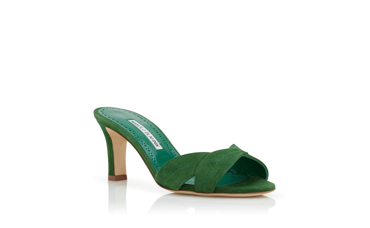 SIEMU Green Suede Open Toe Mules Product Image