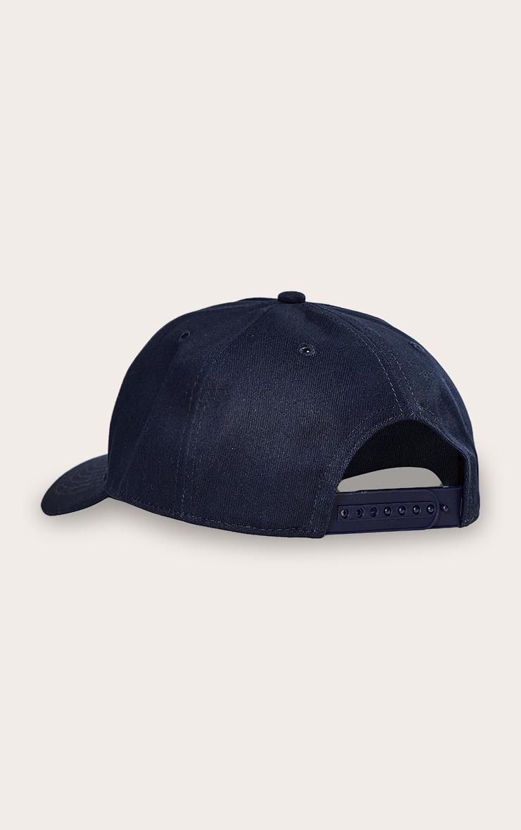 Navy PrettyLittleThing Cream Embroidered Cap Product Image