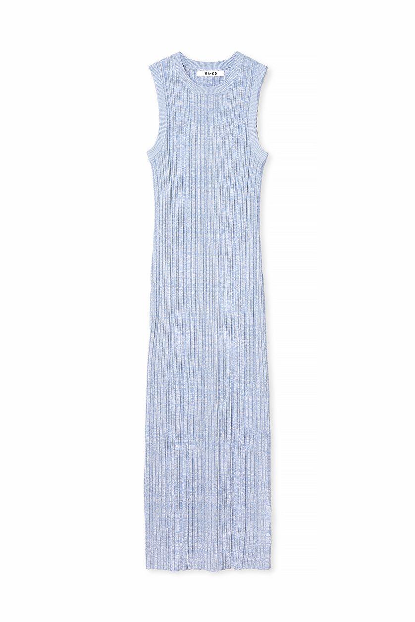 Knitted Ribbed Sleeveless Midi Dress Product Image