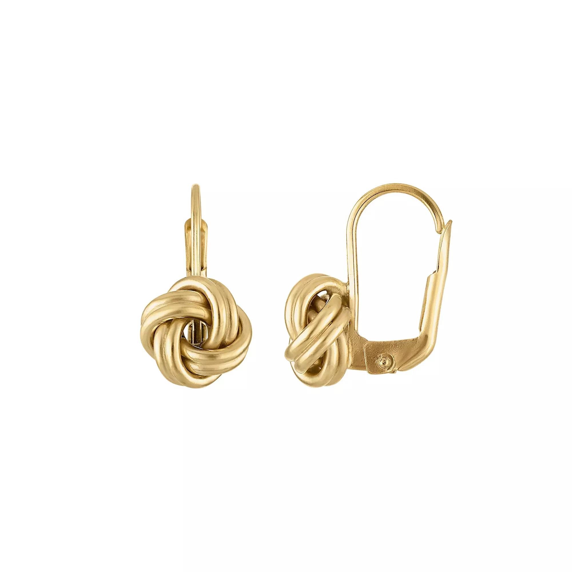 Giorgio di Vicenza 14k White Gold Love Knot Leverback Earrings, Women's, 14k Gold Product Image