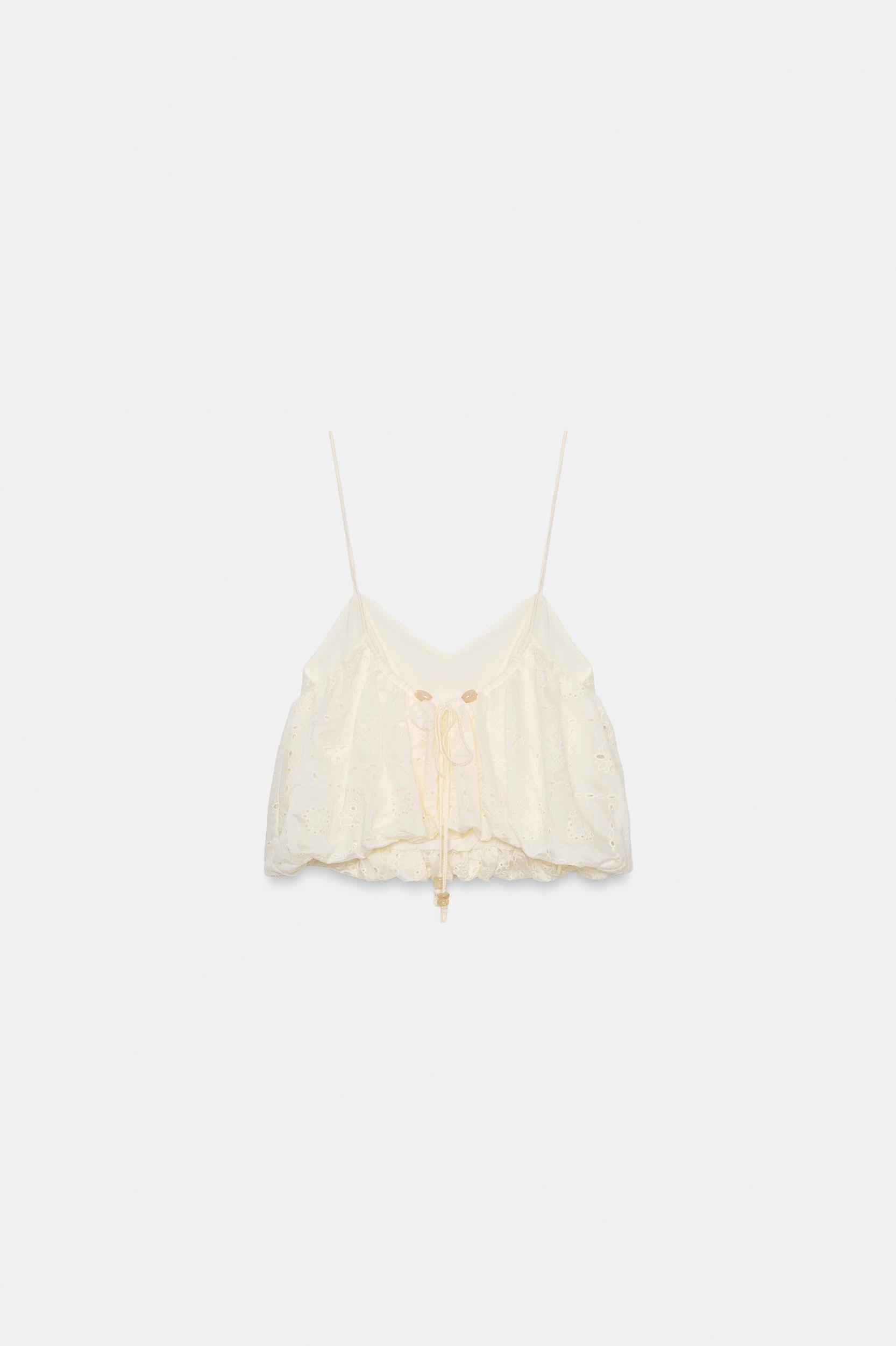 EMBROIDERED EYELET BALLOON TOP Product Image