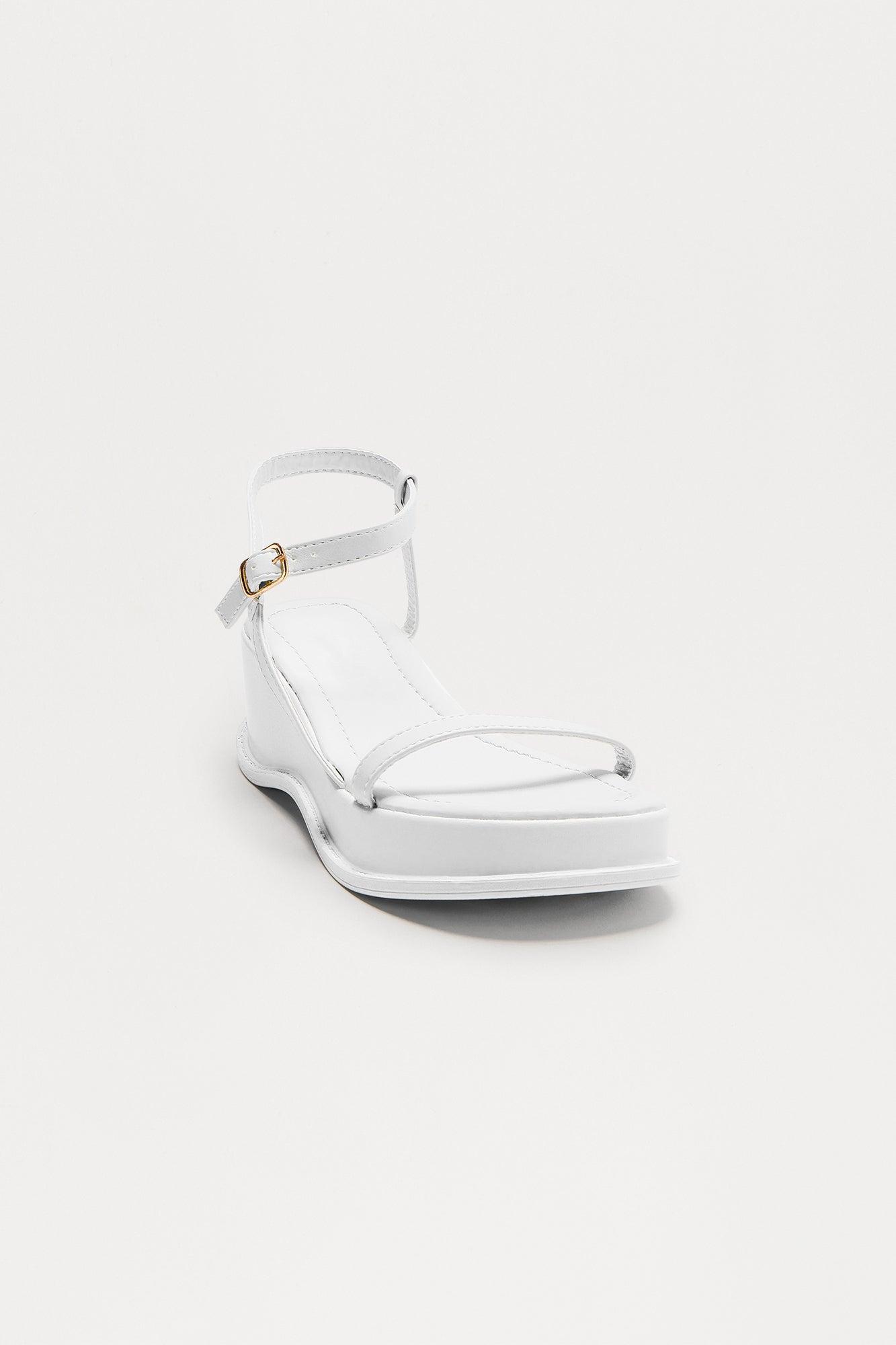 Iker Faux Leather Wedges - Off White Product Image