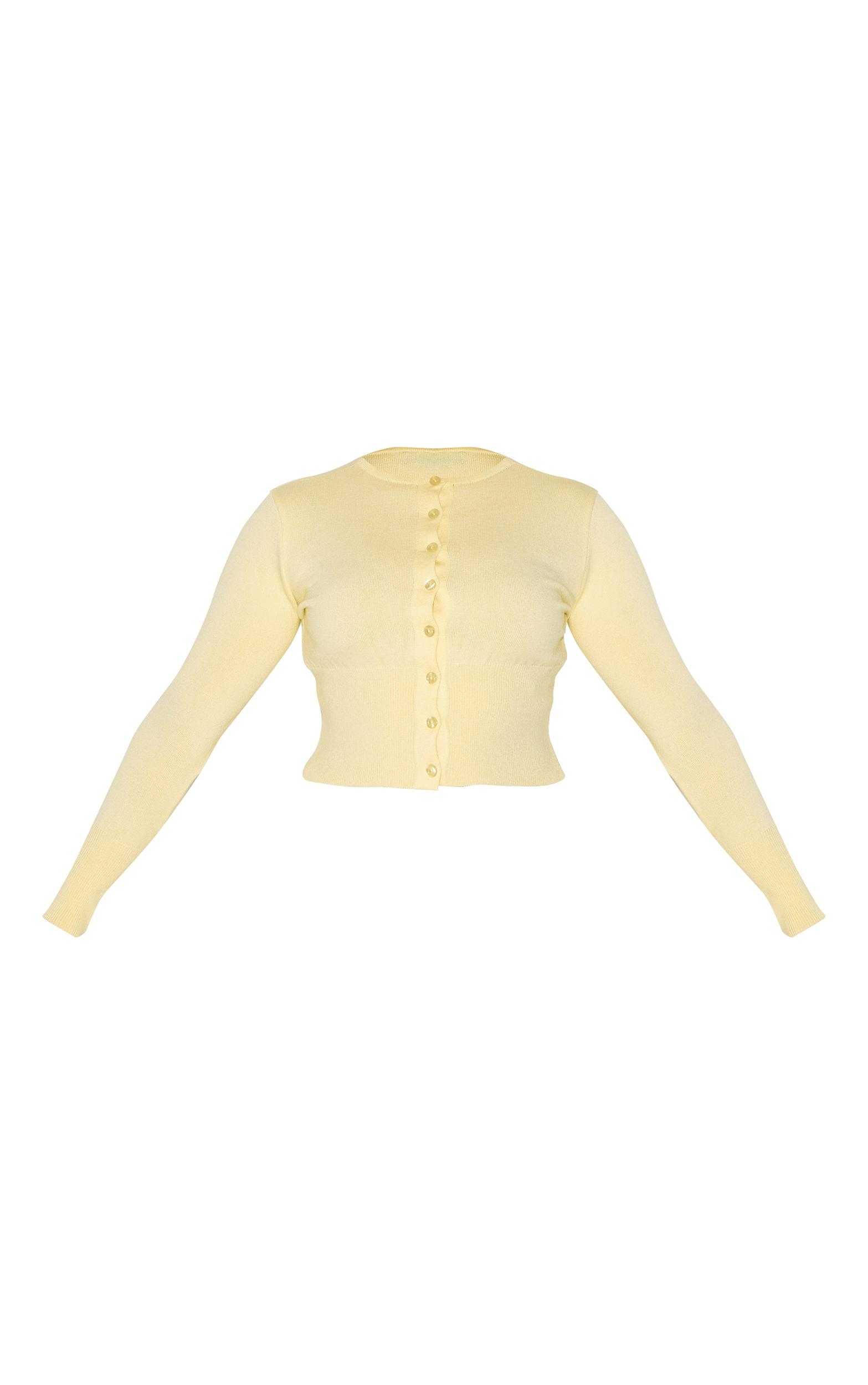 Shape Lemon Knitted Button Front Wide Rib Cardigan Product Image