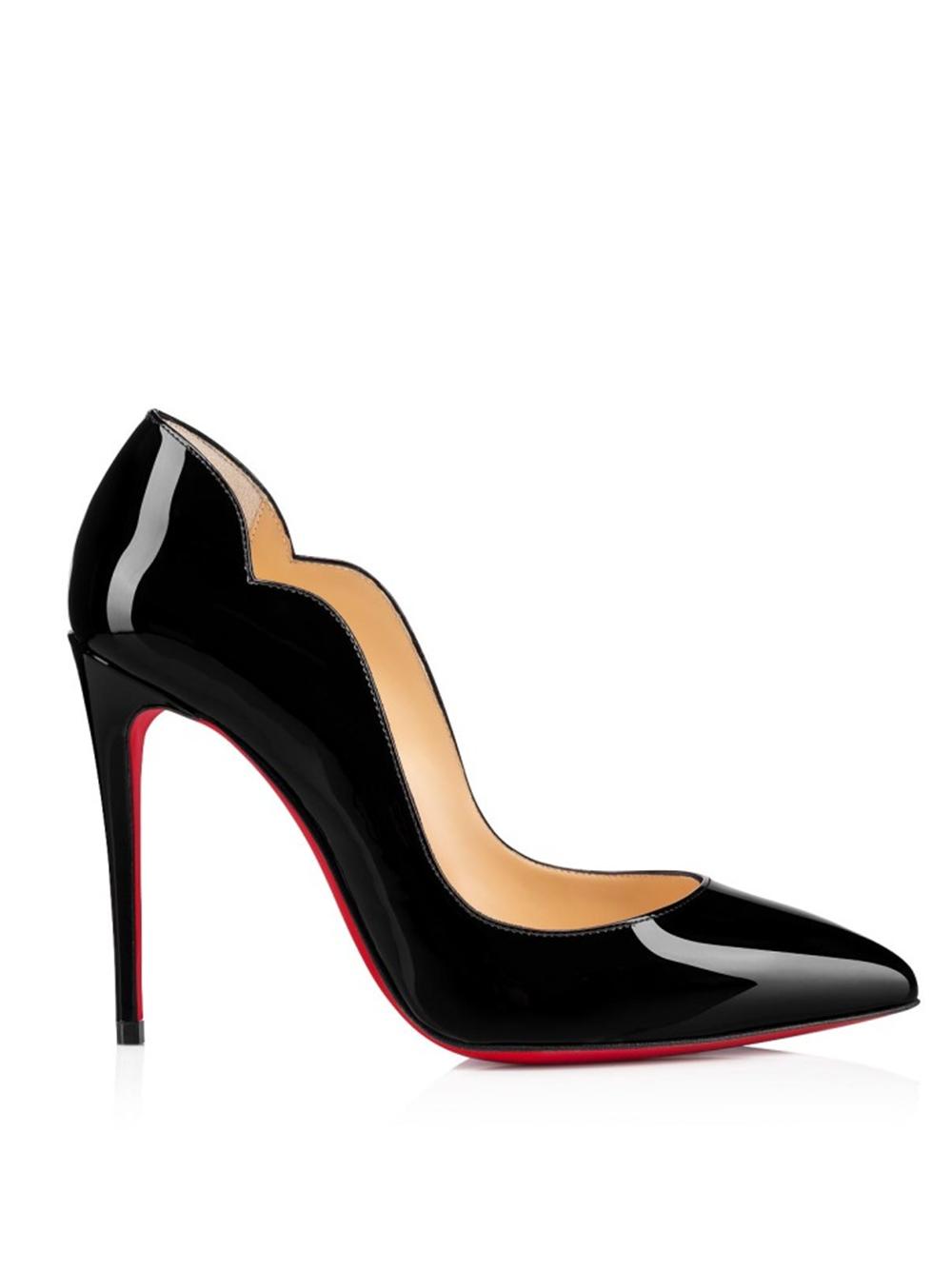 CHRISTIAN LOUBOUTIN Hot Chick Black Patent Leather Pumps Product Image
