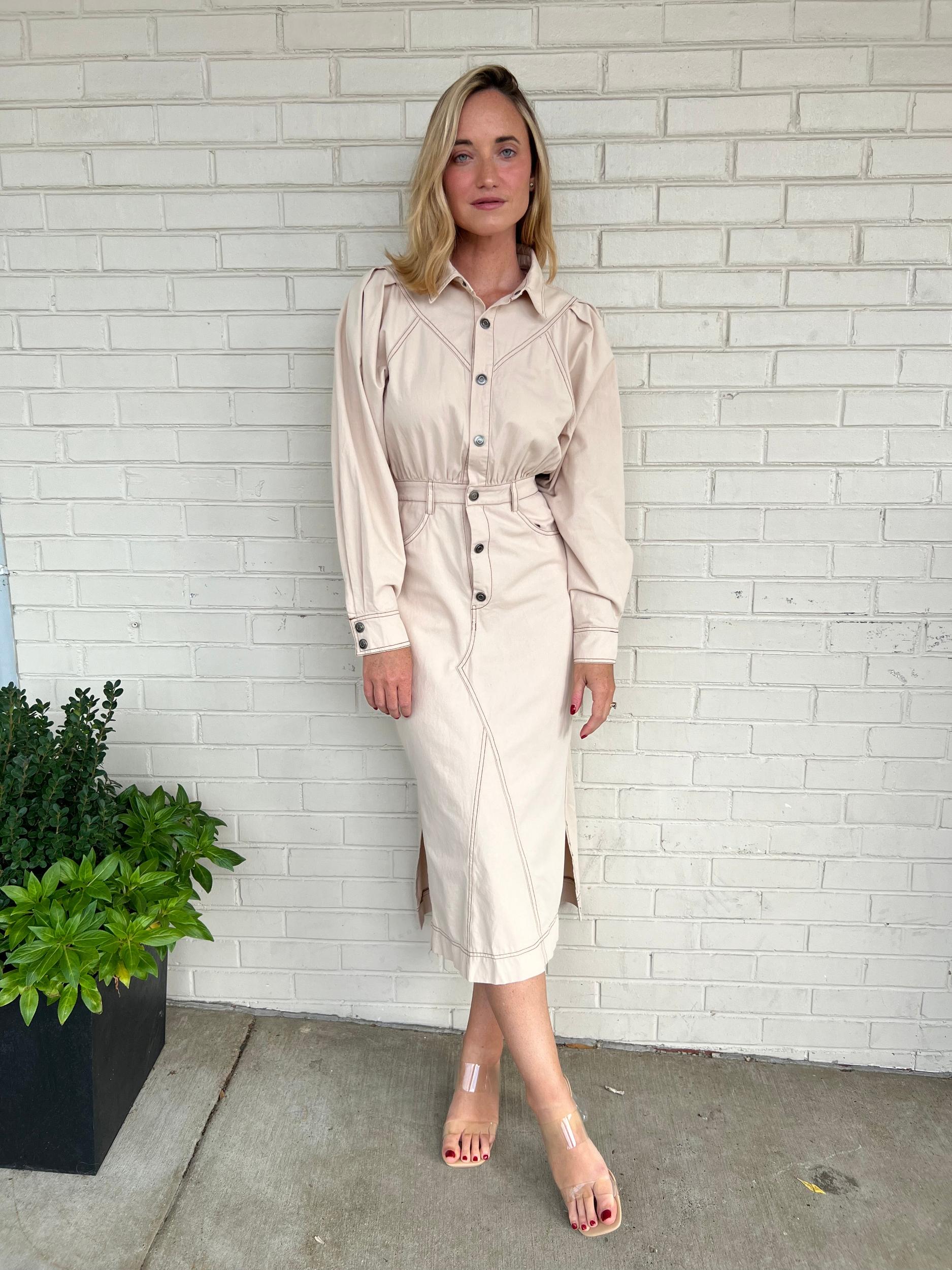 Composed Button Front Midi Shirt Dress Product Image