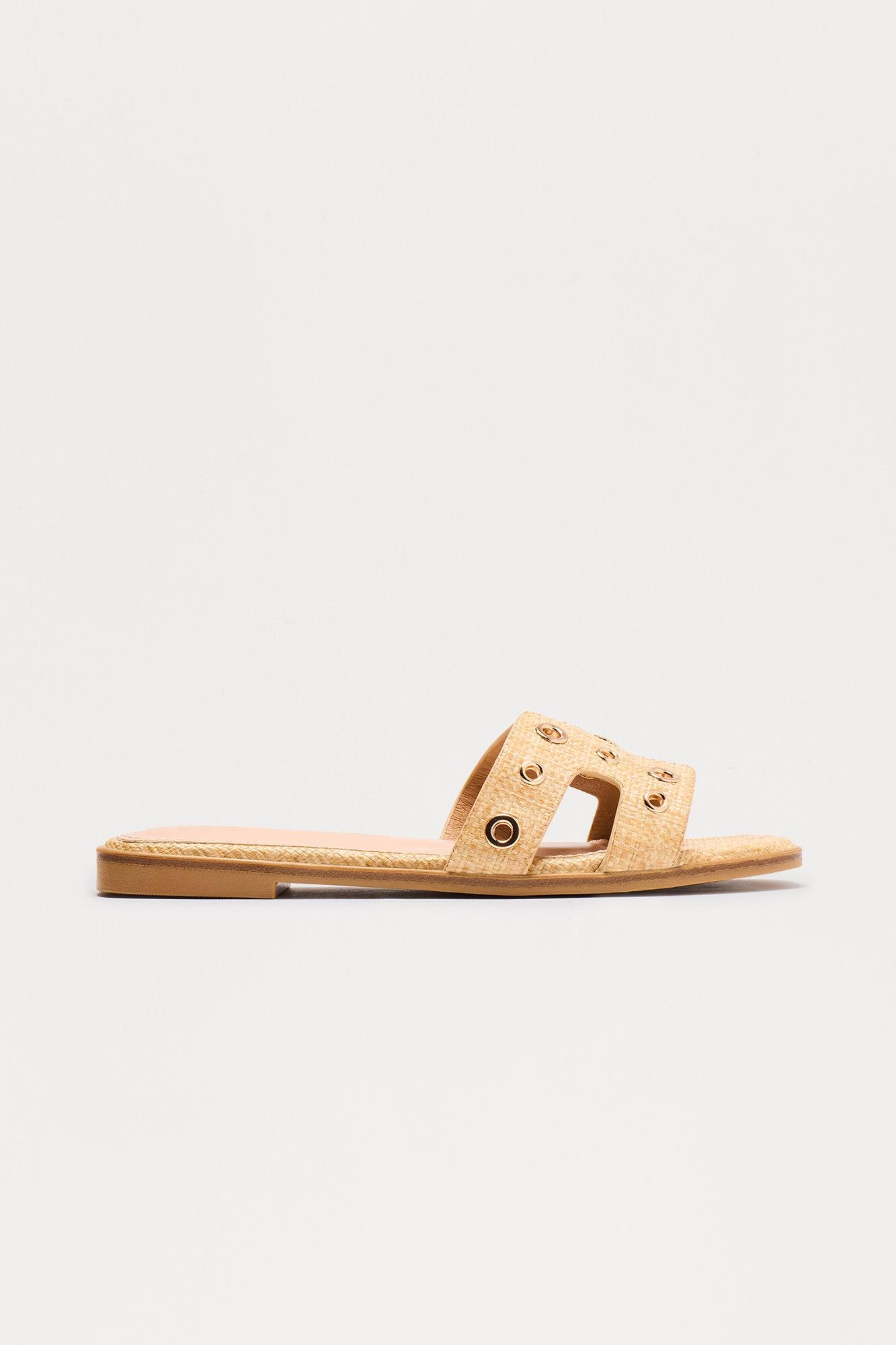 Mandie Grommet Slip On Sandals - Natural Female Product Image