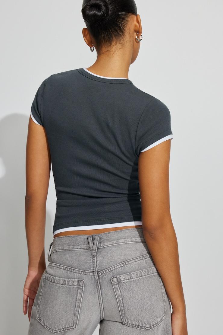 Ribbed Double Layer T-Shirt Product Image