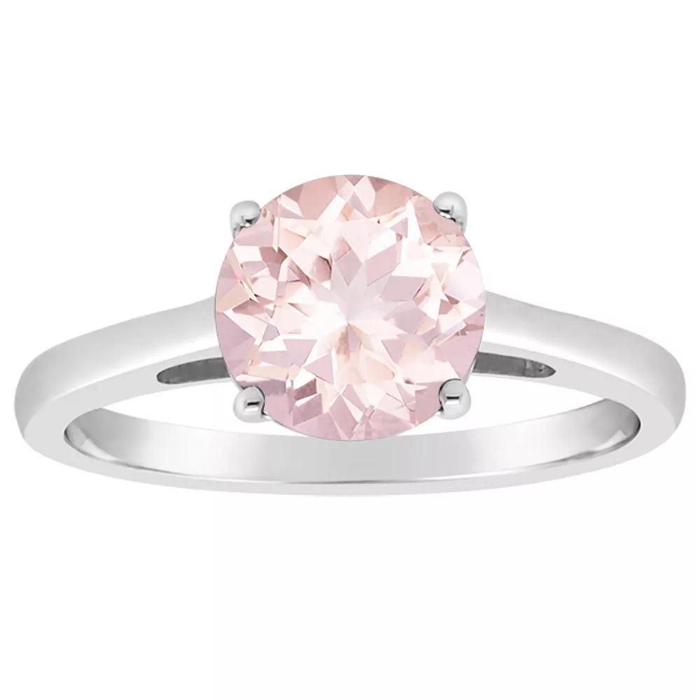 Alyson Layne 14k Gold Round Morganite Solitaire Ring, Women's, Size: 10, 14k White Gold Product Image
