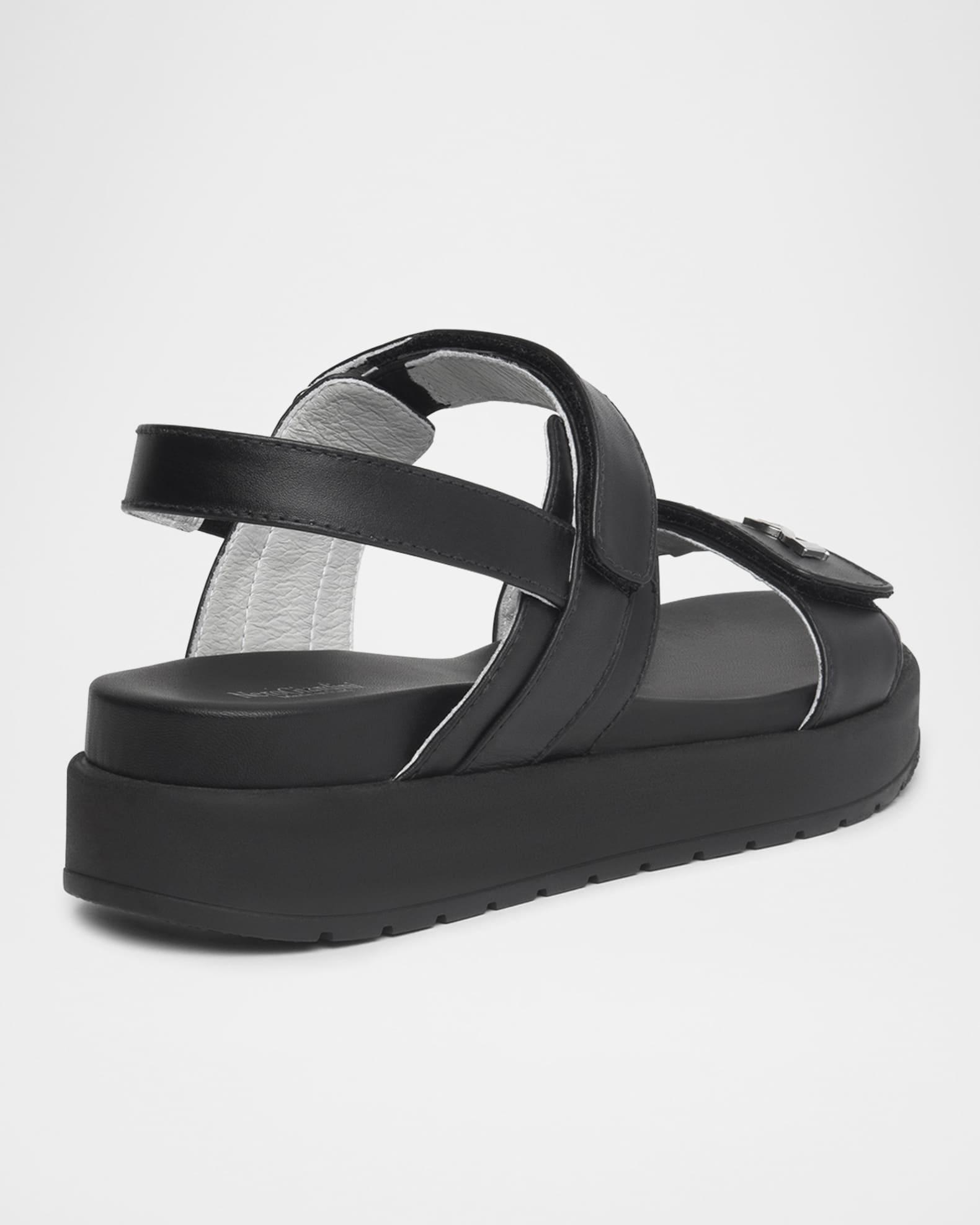 Leather Double-Grip Flatform Sandals Product Image