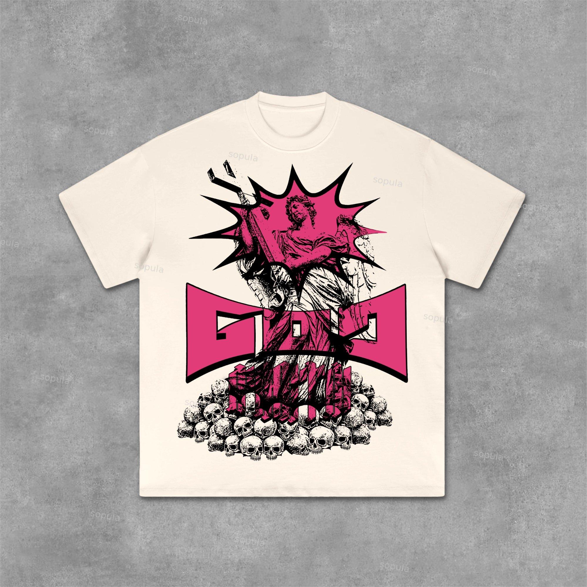 Sopula God Faith Graphic Cotton T-Shirt Product Image