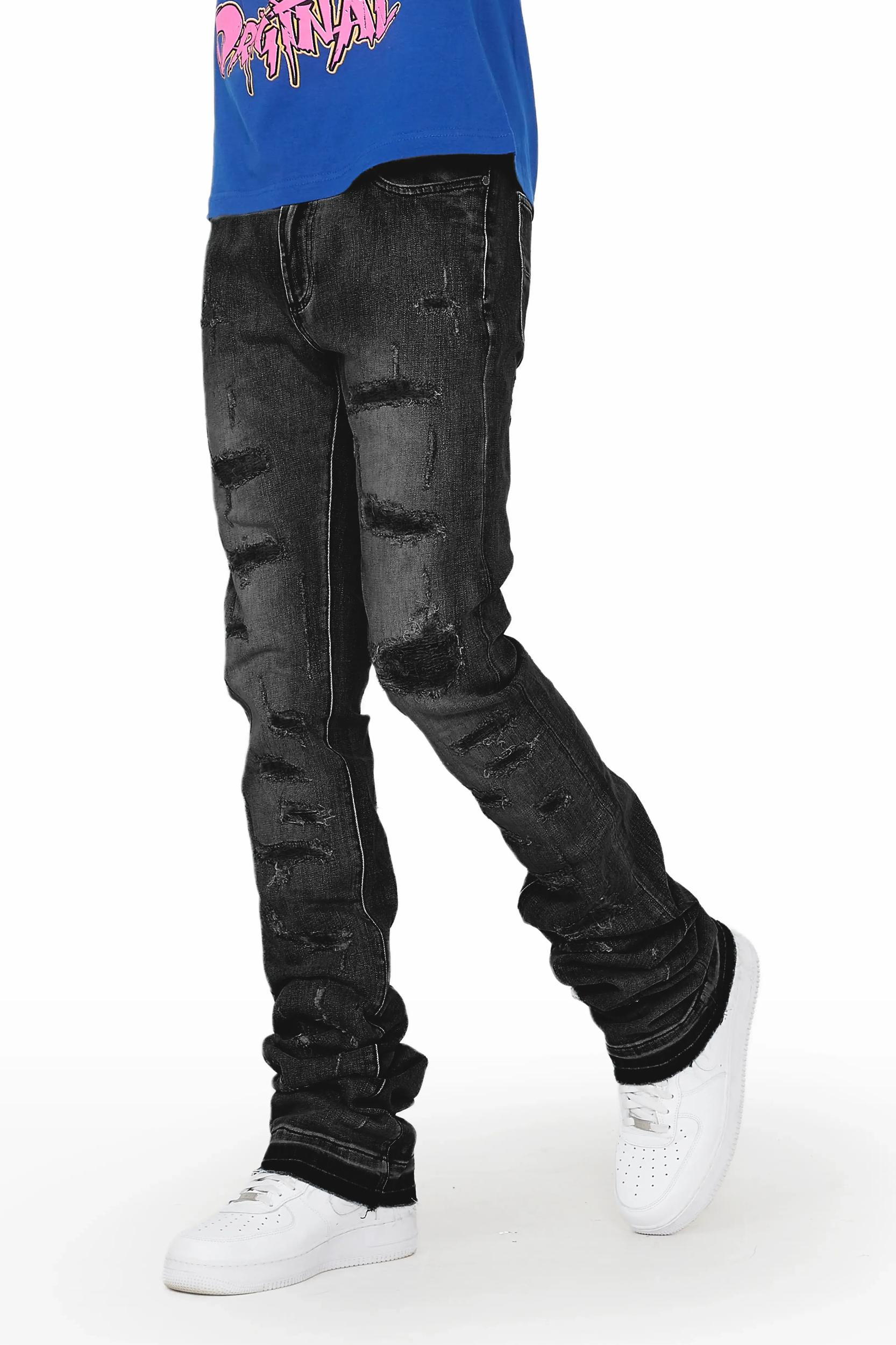 Adler Grey Super Stacked Flare Jean Male Product Image