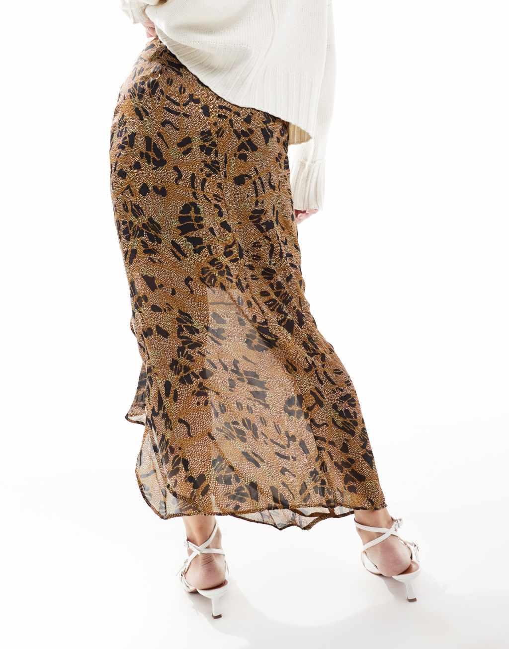 Scalpers ren print skirt in camel   Product Image