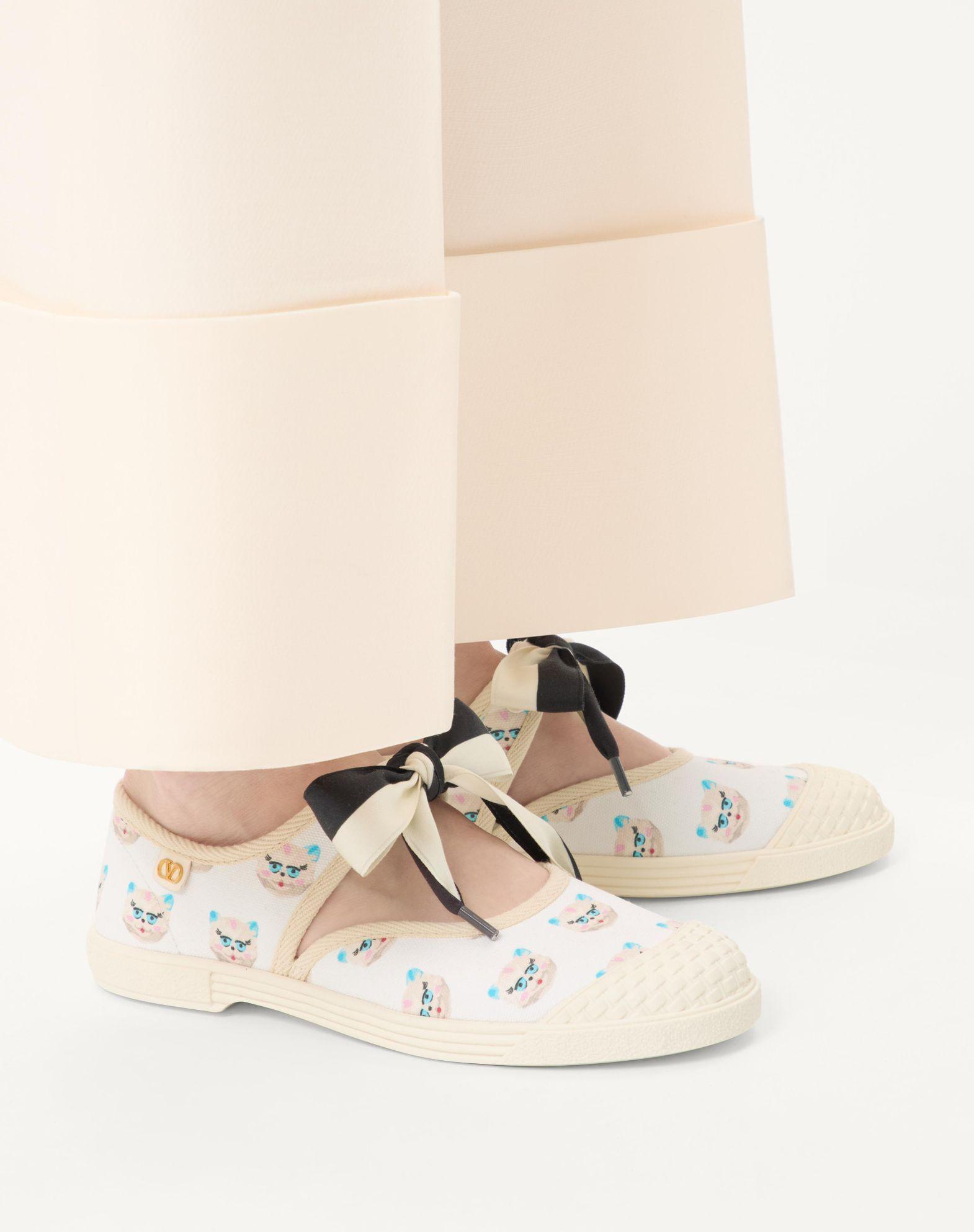 Bay By Bay Ballerina Fabric Sneaker With Le Chat De La Maison Print Product Image