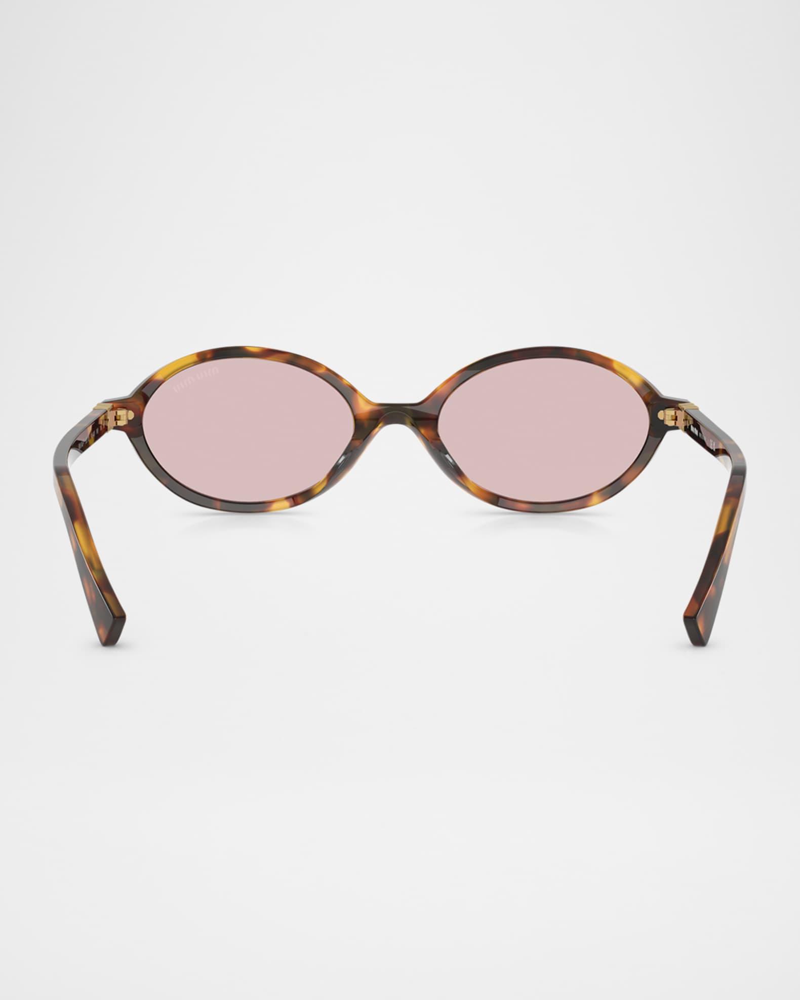 Logo Acetate Oval Sunglasses  Product Image