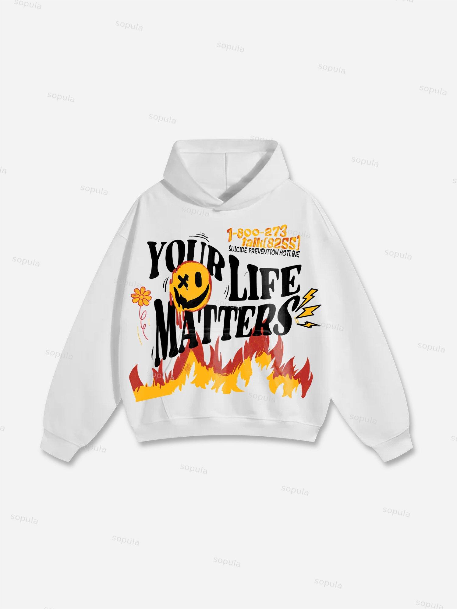 Sopula Mental Health & Your Life Matters Graphic Print Hoodie Product Image