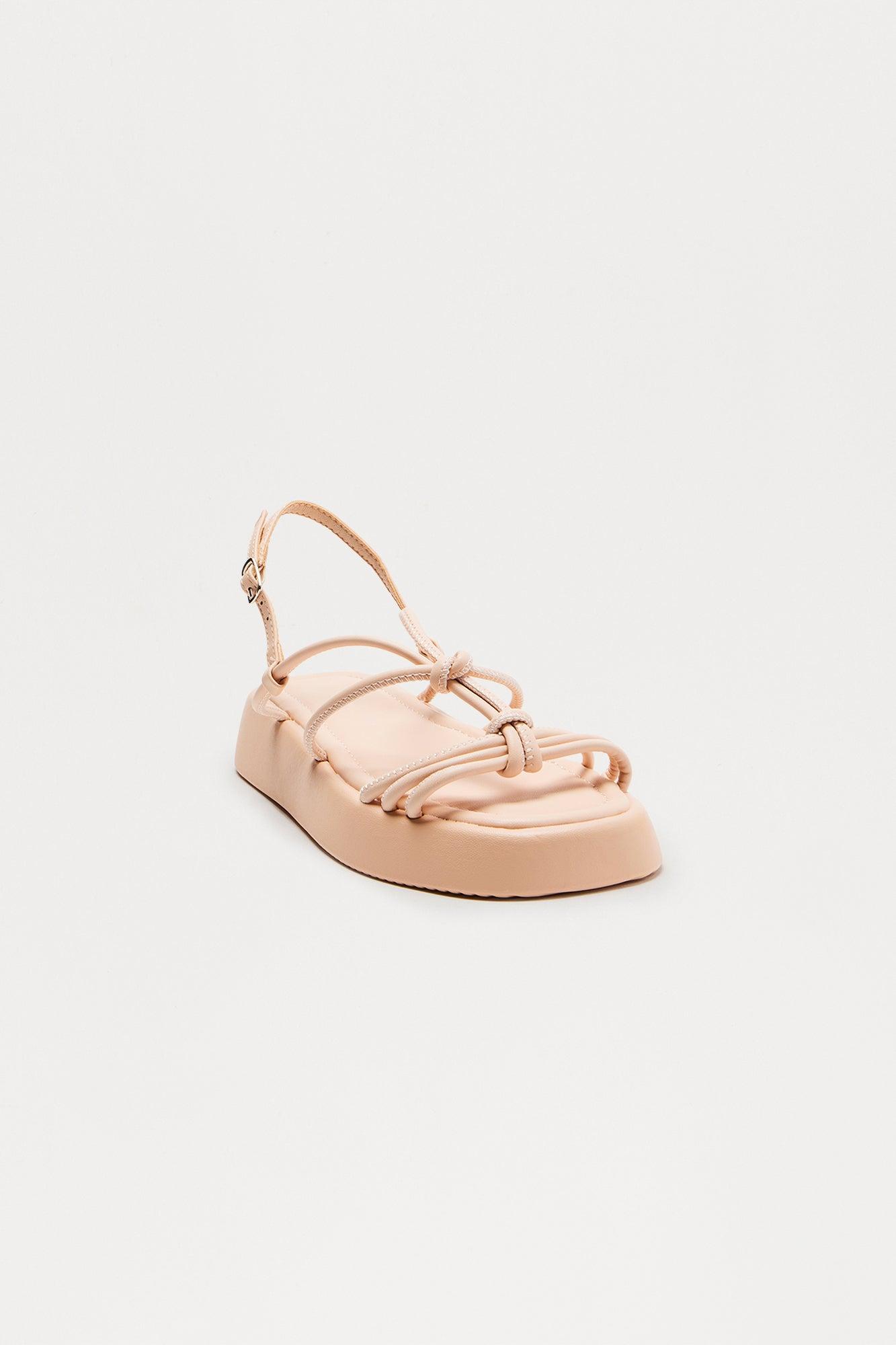 Barrie Faux Leather Sandals - Nude Product Image