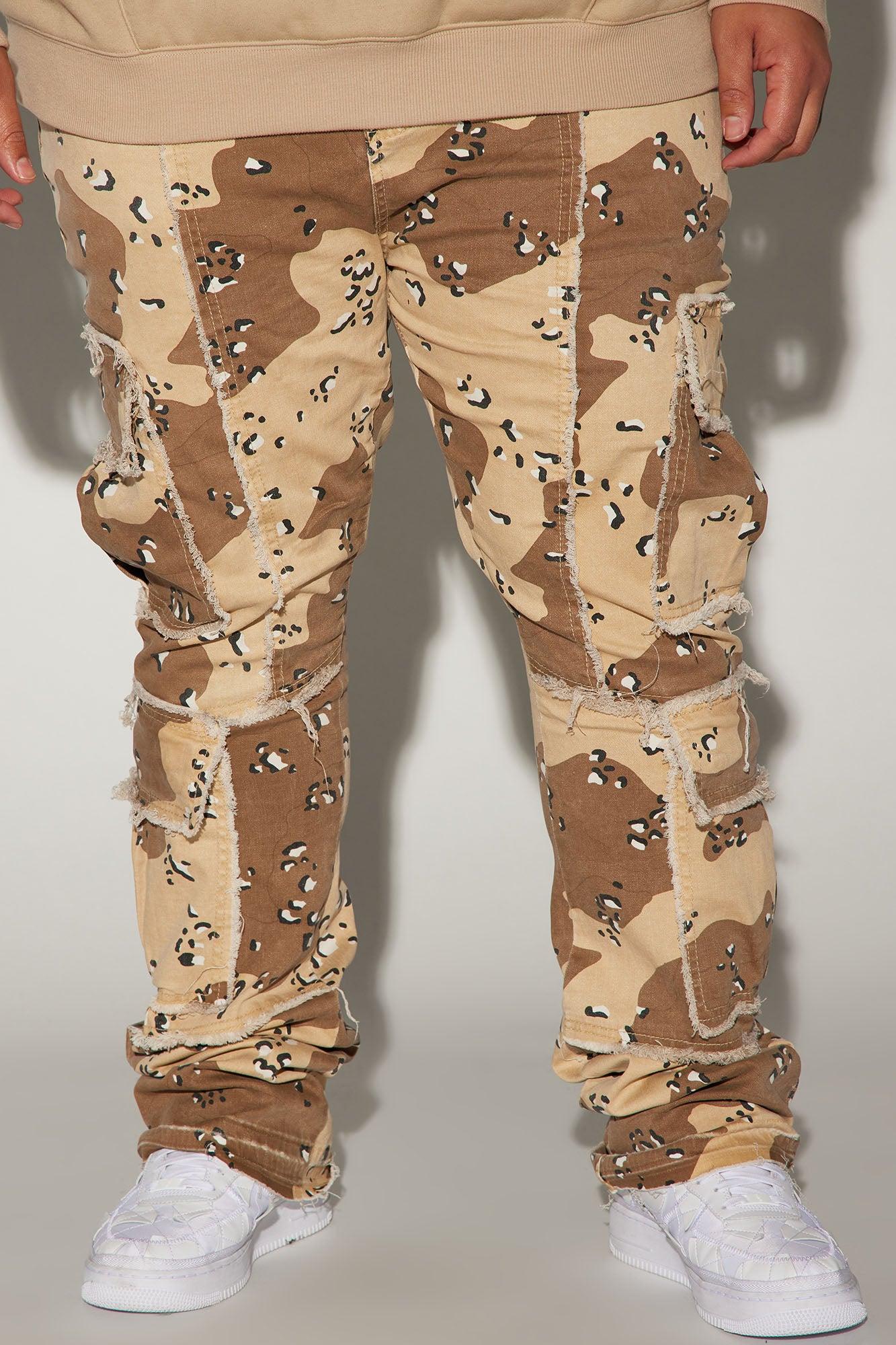 Shout Out Fray Stacked Skinny Flare Pants - Brown/combo Product Image