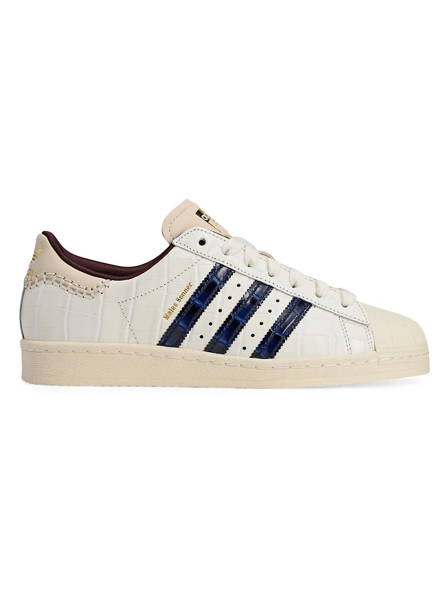 Mens Unisex adidas x Wales Bonner Superstar Crocodile-Embossed Leather Sneakers Product Image