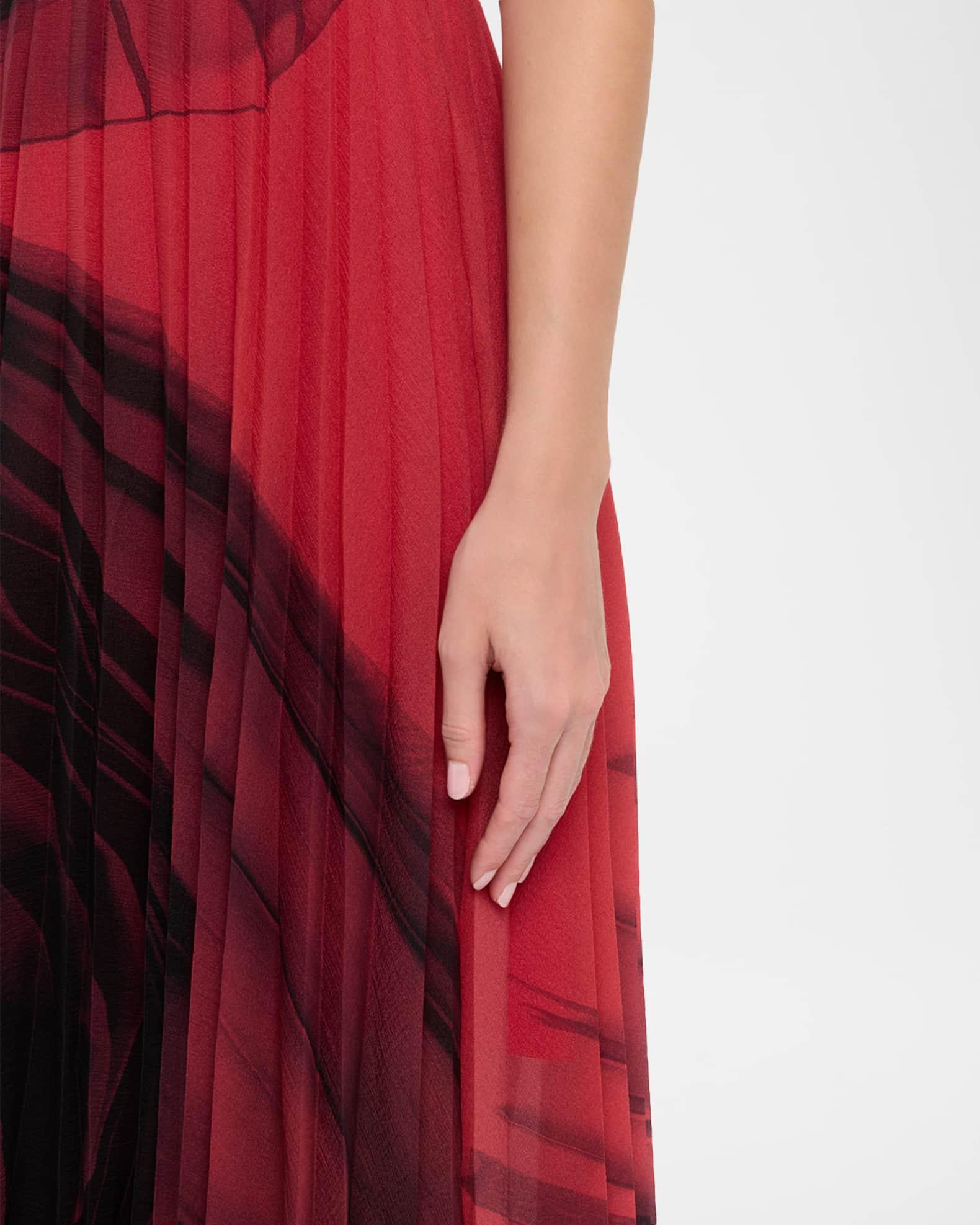 Dancing Pleat Short-Sleeve Pleated Midi Dress Product Image