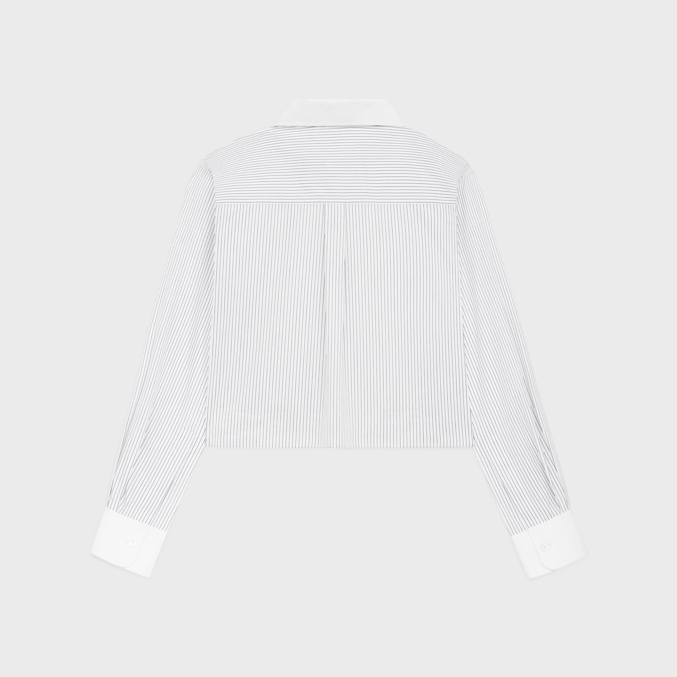 cropped shirt in striped poplin Product Image