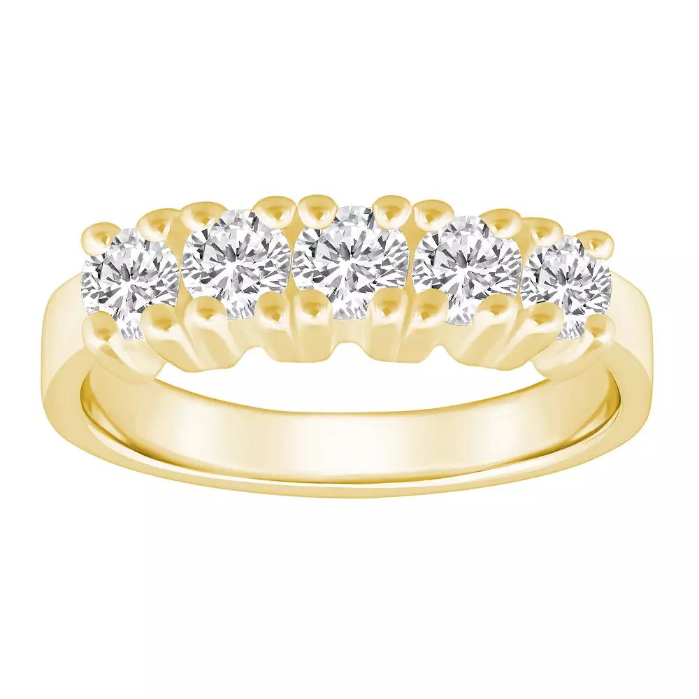 Alyson Layne 14k Gold 1 Carat T.W. Diamond 5-Stone Wedding Ring, Women's, Size: 6.50, Yellow Product Image