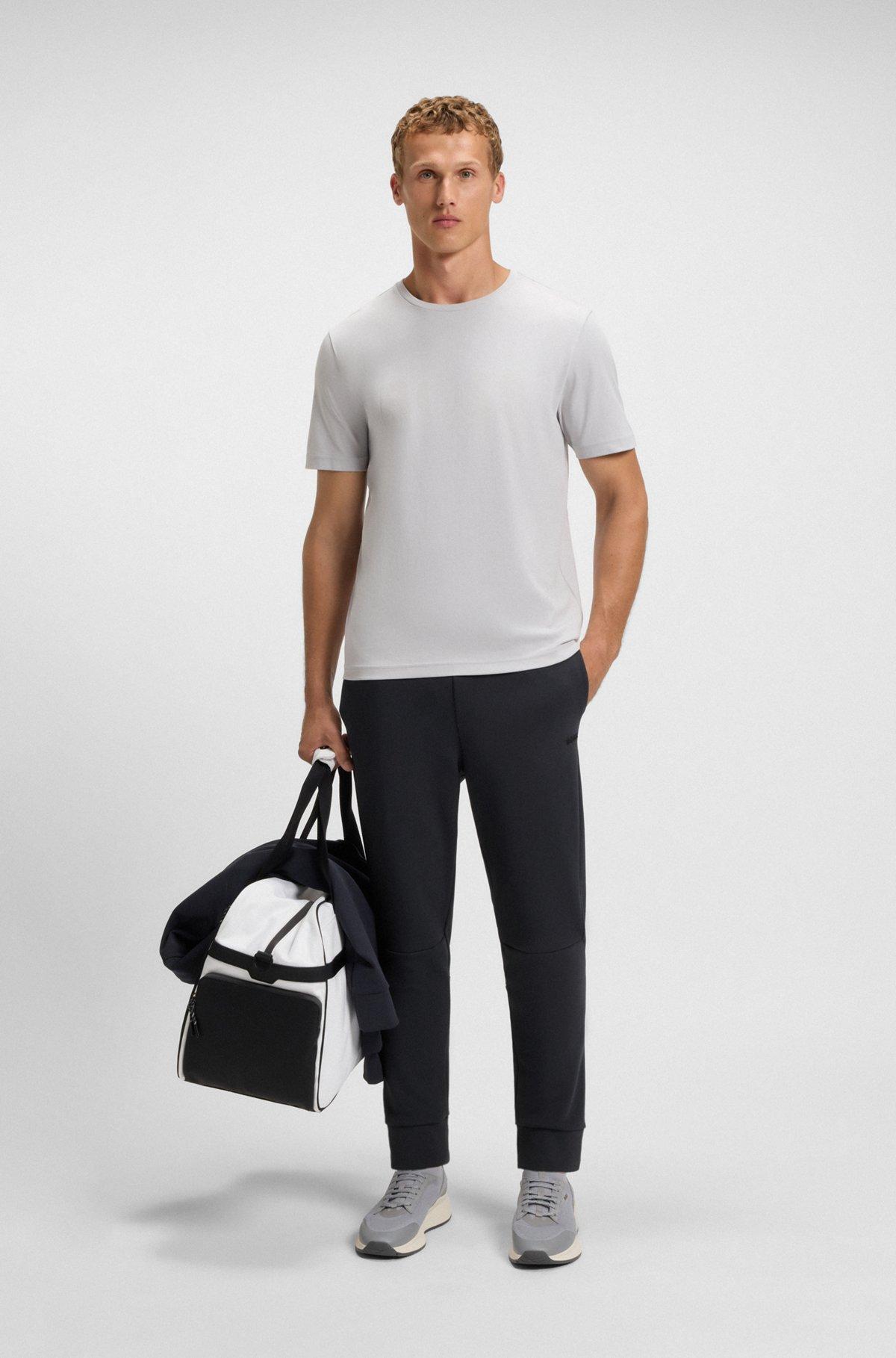 Cotton tracksuit bottoms with striped trims Product Image